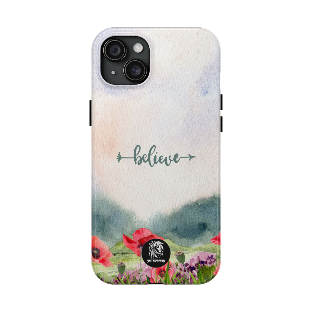 Believe Tough Phone Case (For iPhone, Galaxy & More) - Watercolor Flower