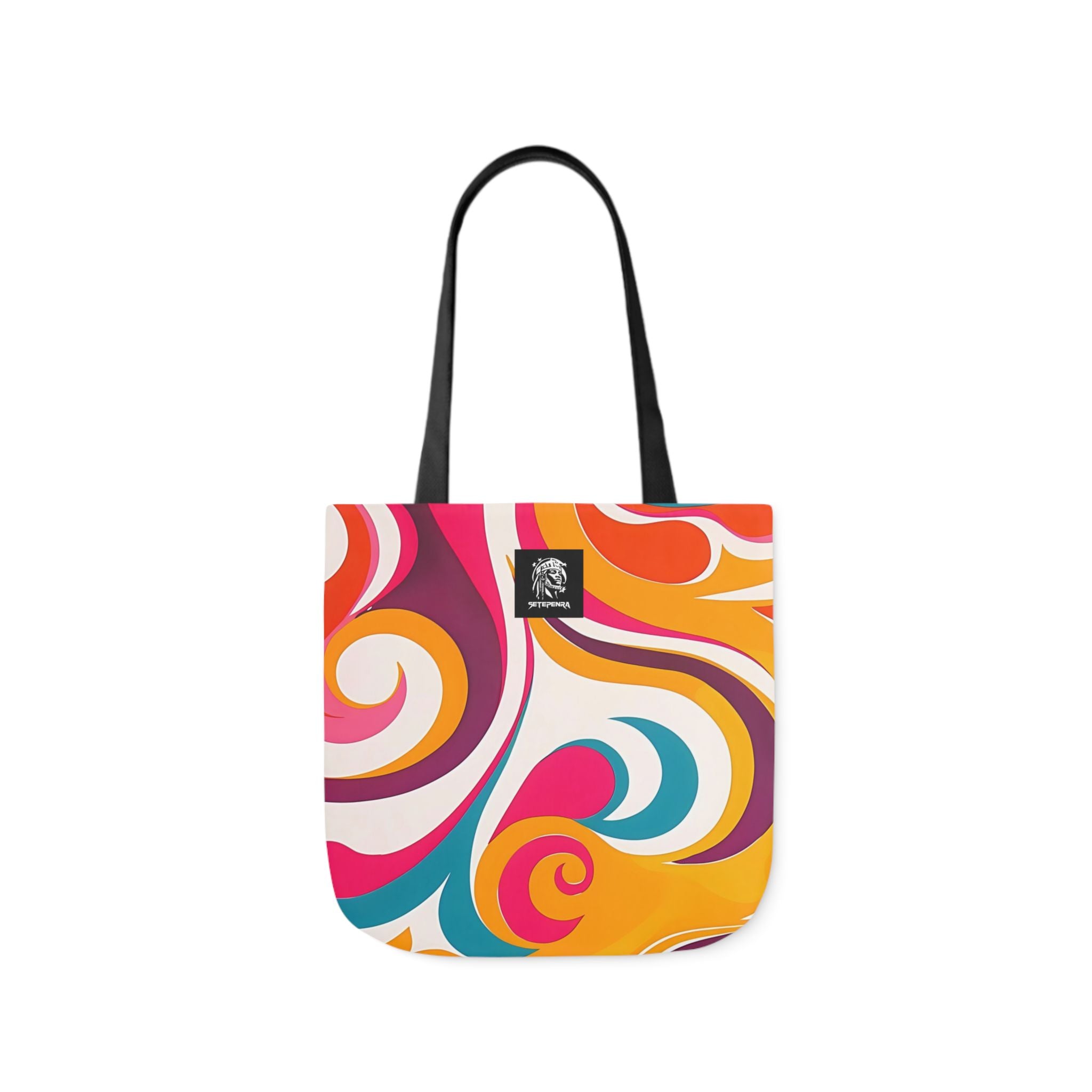 Golden Kandi Swirl  Canvas Tote Bag, 5-Color Straps SETEPENRA Accessories.