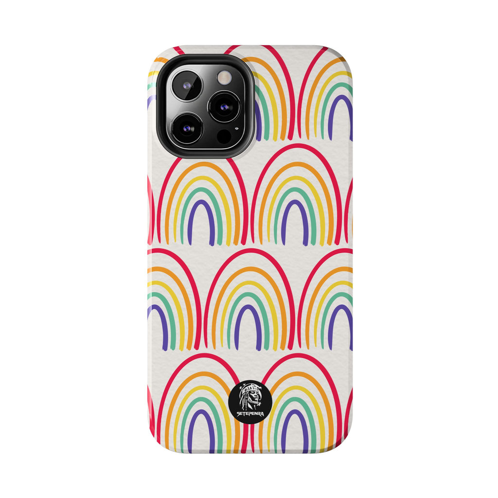 Retro Rainbow Tough Phone Case (For iPhone, Galaxy & More)