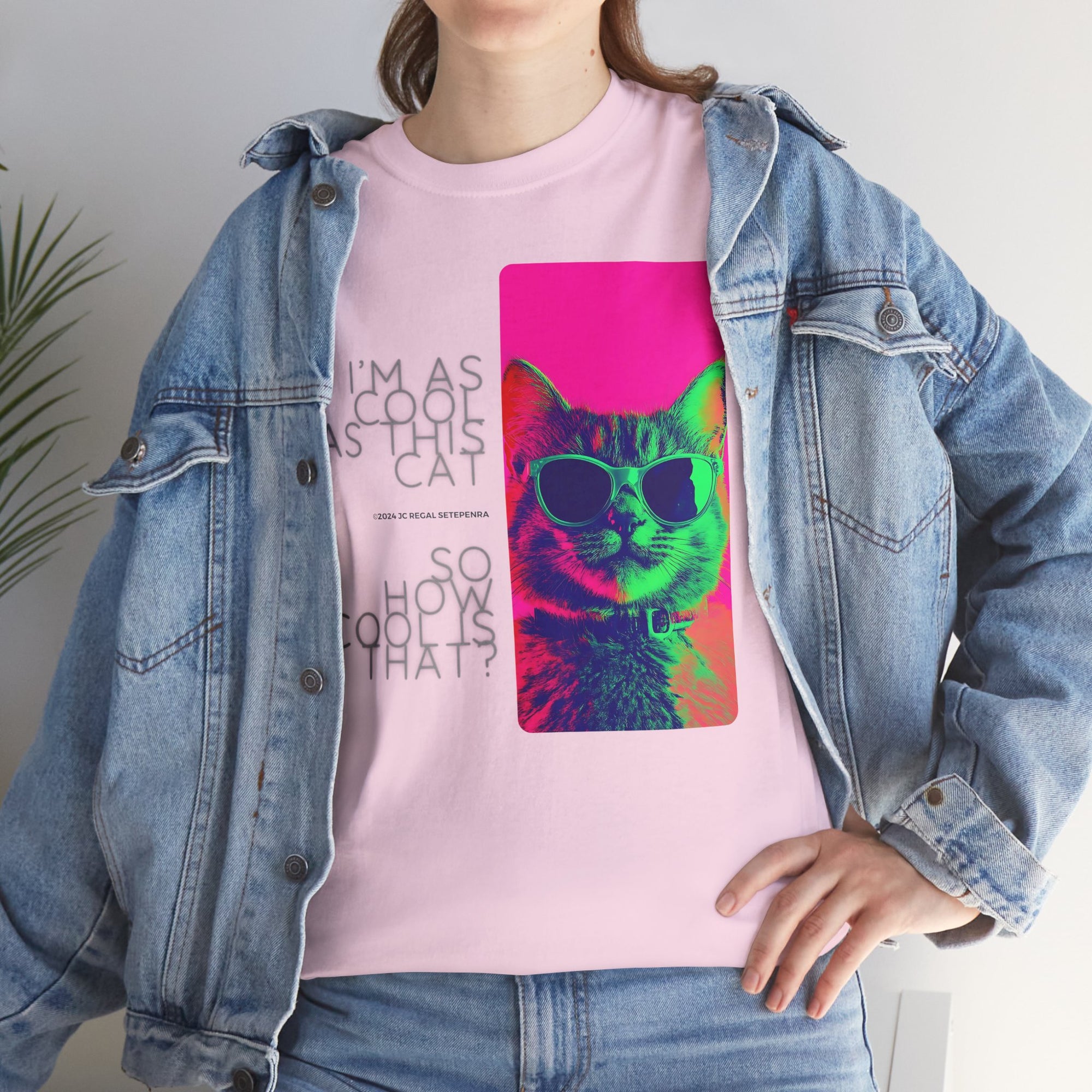 Cool Cat (Whiskers 1) Unisex Heavy Cotton Tee