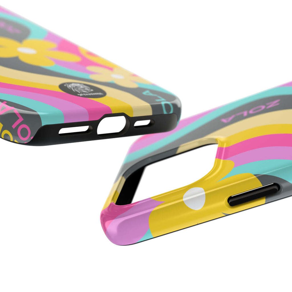 Zola Tough Phone Case (For iPhone, Galaxy & More) - Dark Grey Wave