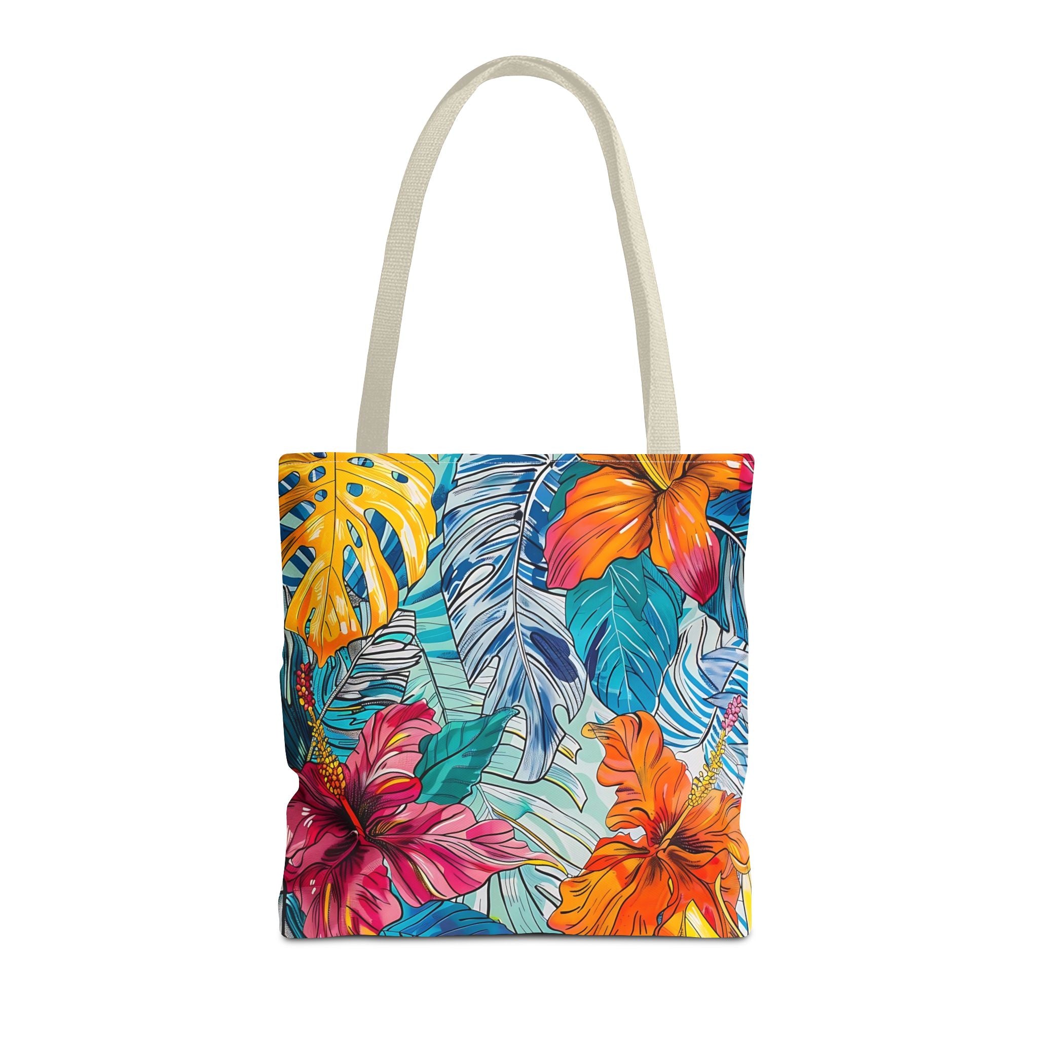 Monstera Hibiscus Tote Bag SETEPENRA Bags.
