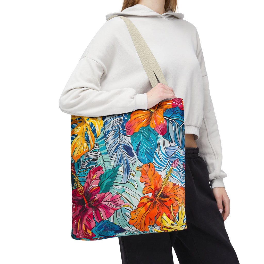 Monstera Hibiscus Tote Bag