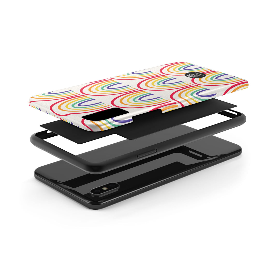Retro Rainbow Tough Phone Case (For iPhone, Galaxy & More)