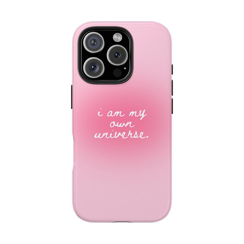 I Am My Own Universe — Pink Gradient Protective Cover Tough Phone Case