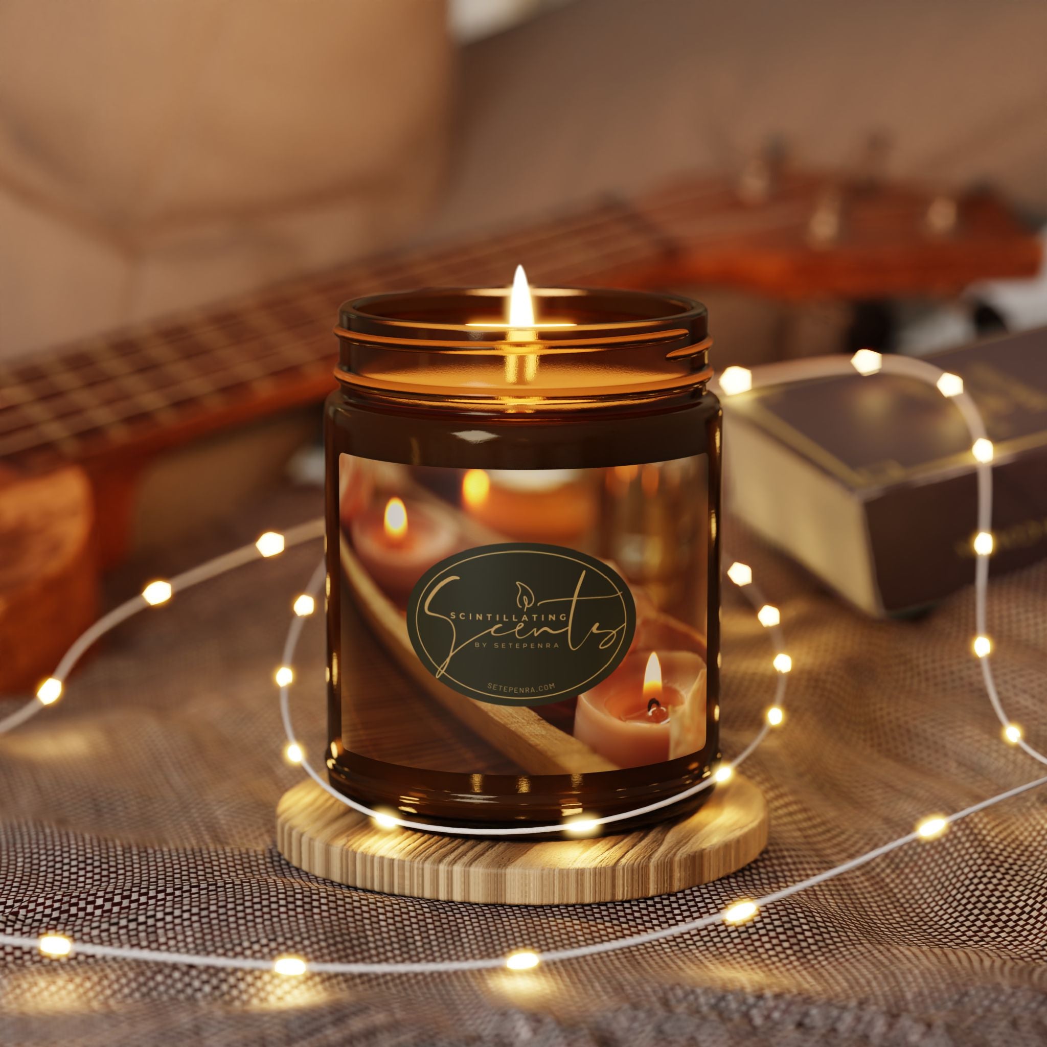 Scintillating Scents by SETEPENRA Scented Soy Candle (Multi-Size, Amber Jar) SETEPENRA Home Decor.