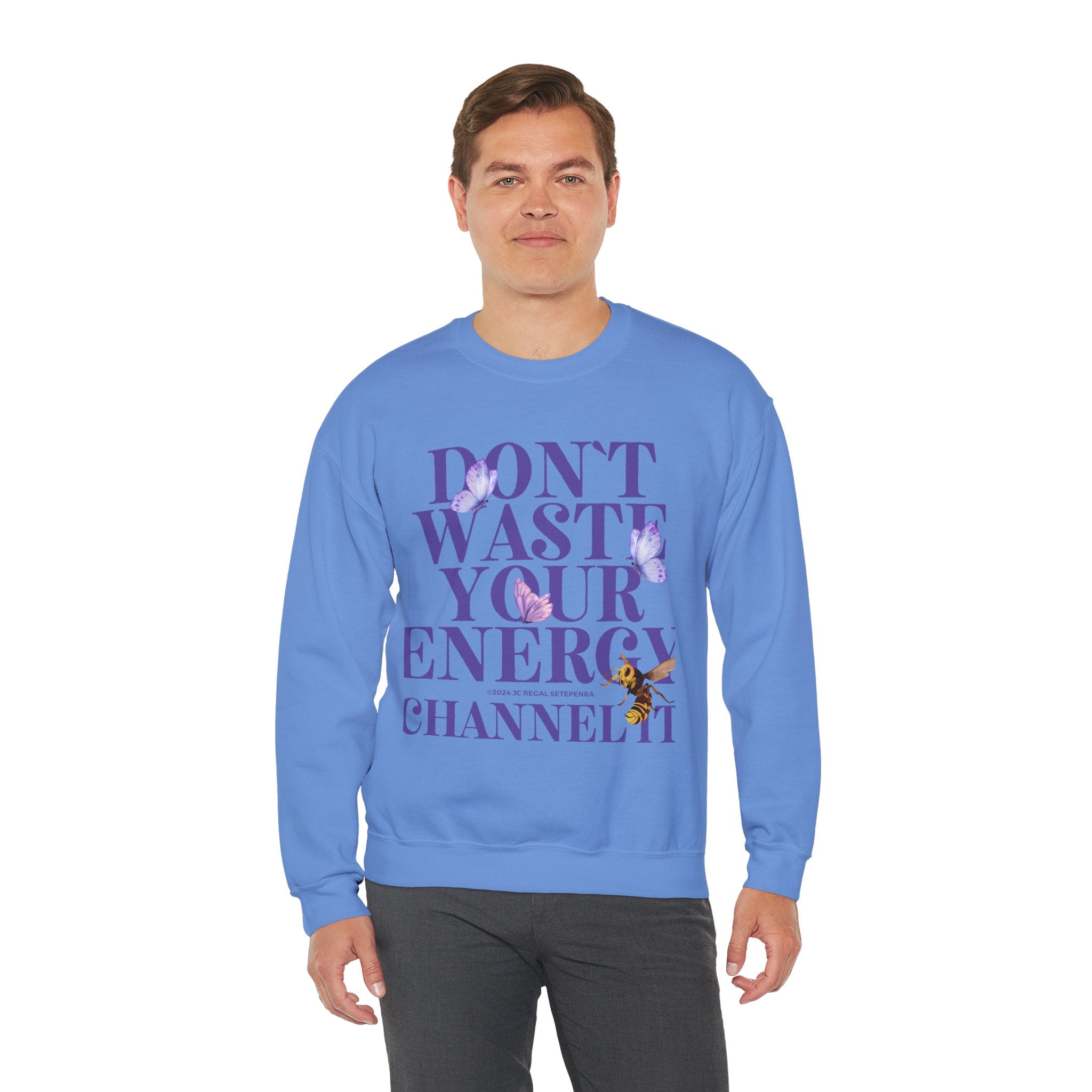 Channel It Unisex Heavy Blend™ Crewneck Sweatshirt (Purple Print)