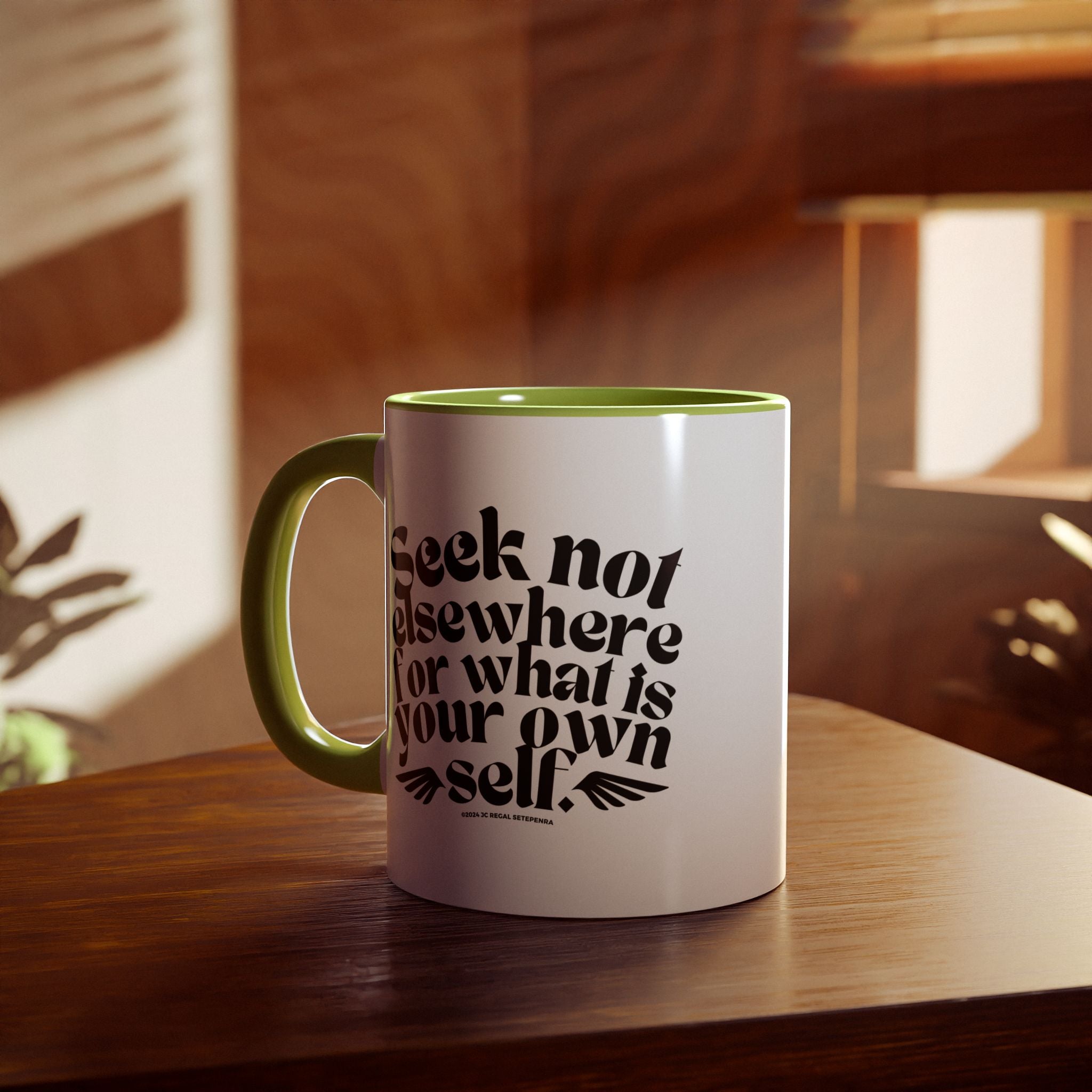Seek Not Elsewhere Accent Mug, 11oz