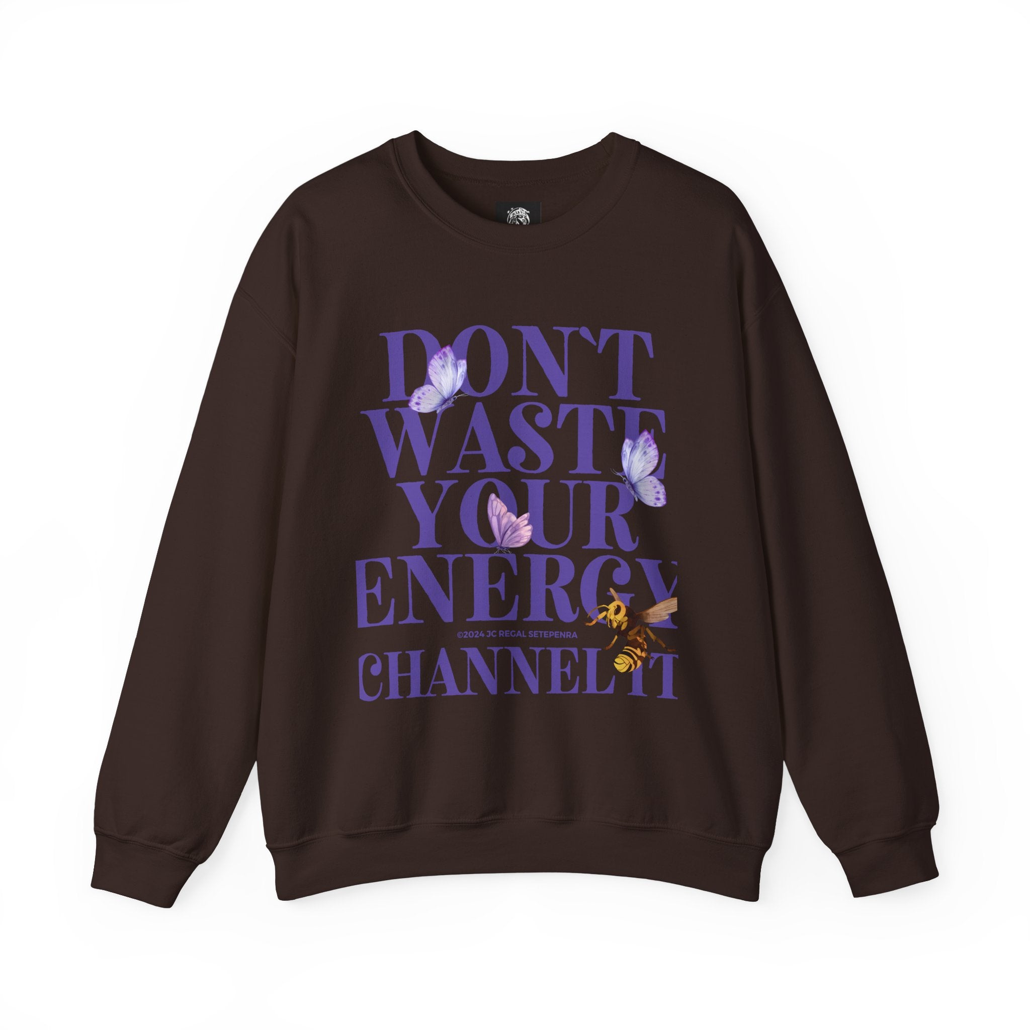 Channel It Unisex Heavy Blend™ Crewneck Sweatshirt (Purple Print) SETEPENRA Sweatshirt.