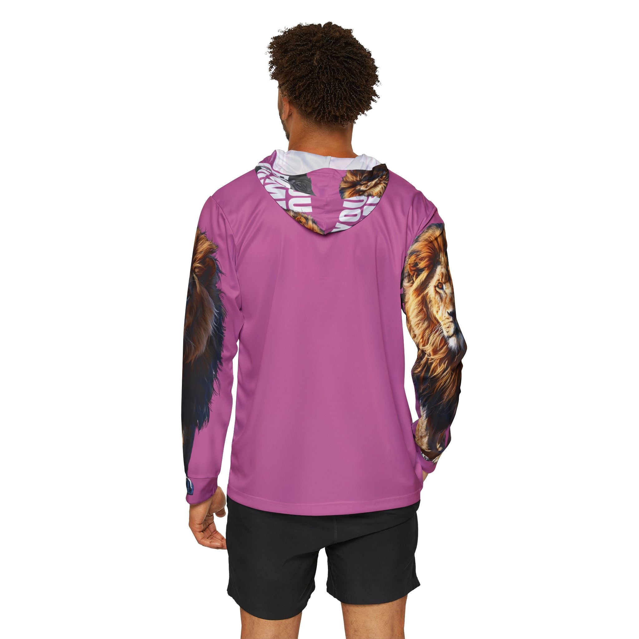You Become What You Believe Men's Sports Warmup Hoodie (Light Pink) SETEPENRA All Over Prints.