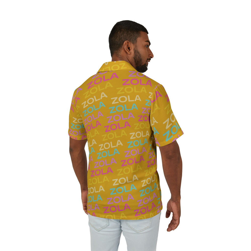 Zola Men's Hawaiian Camp Shirt (Gold) SETEPENRA All Over Prints.