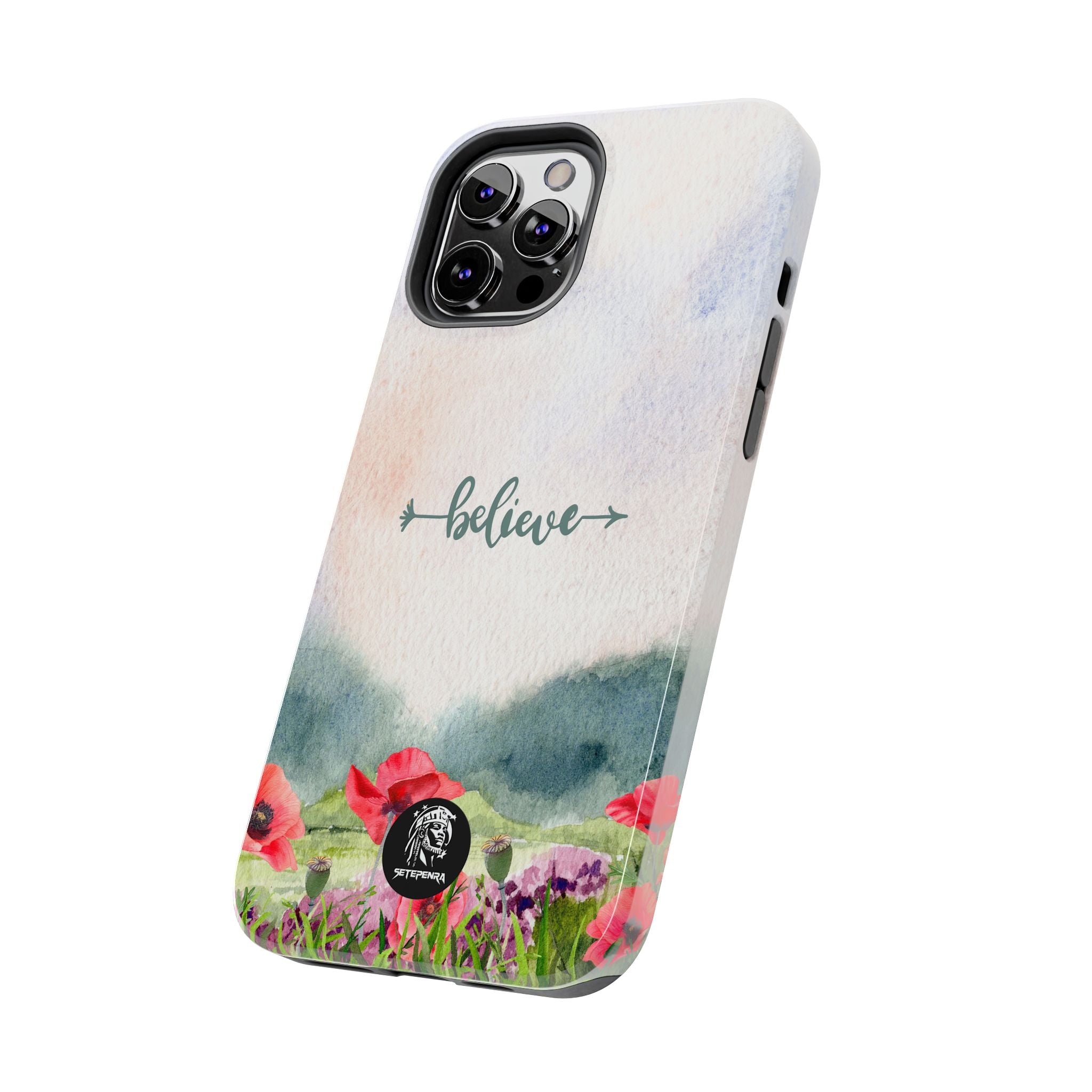 Believe Tough Phone Case (For iPhone, Galaxy & More) - Watercolor Flower