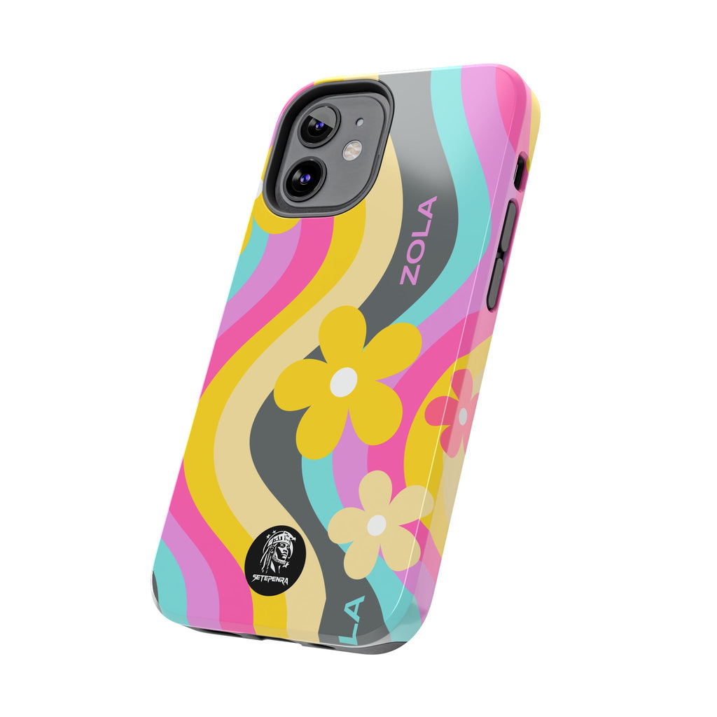 Zola Tough Phone Case (For iPhone, Galaxy & More) - Dark Grey Wave