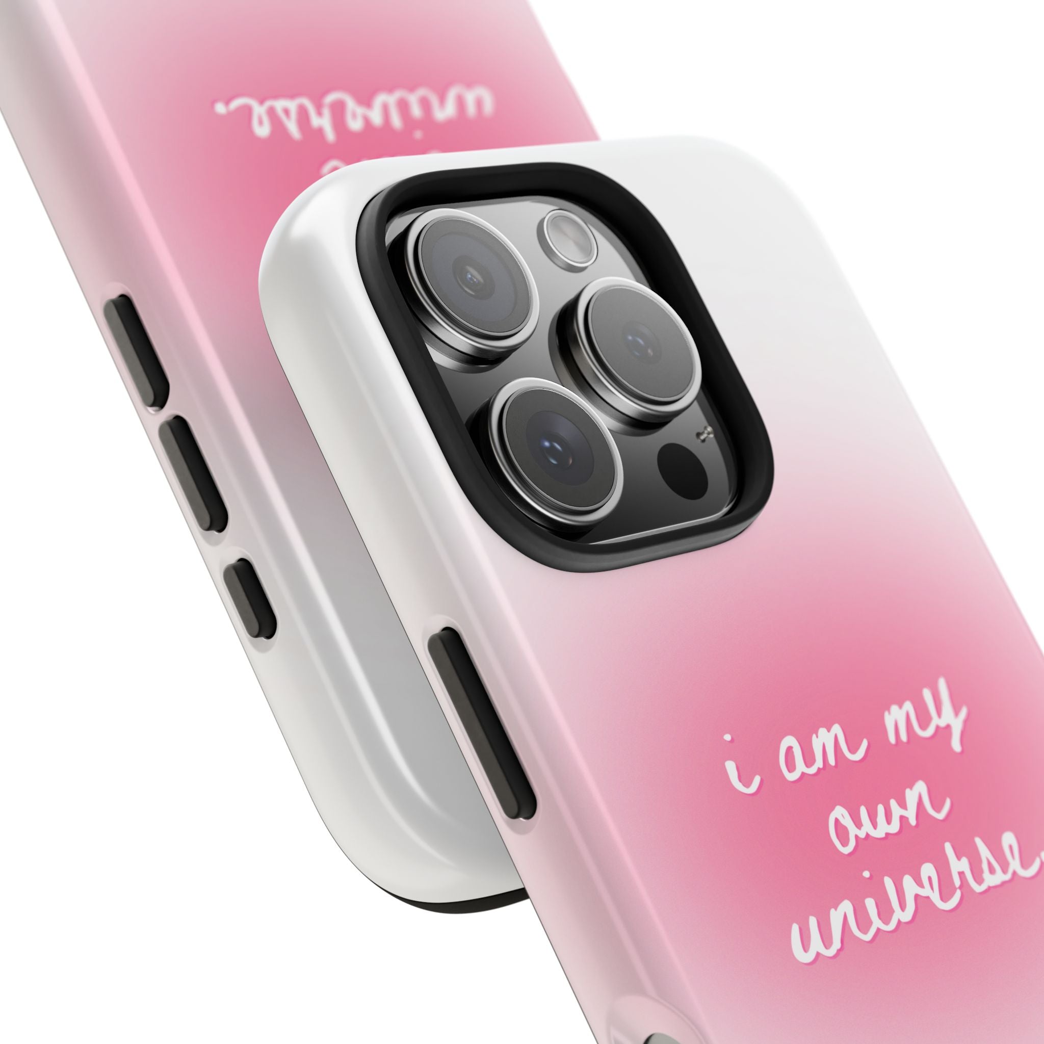 I Am My Own Universe — Pink On White Protective Cover Tough Phone Case