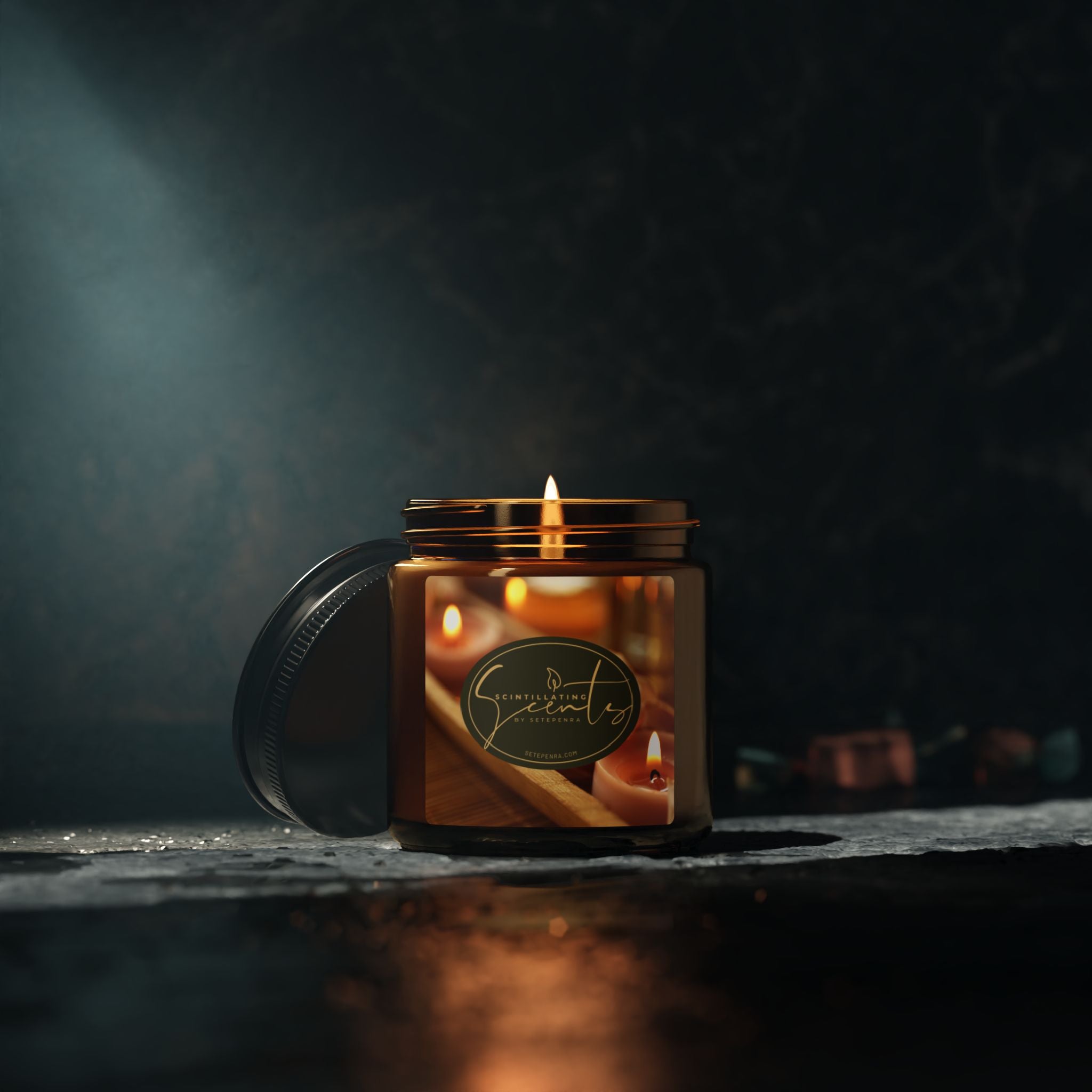 Scintillating Scents by SETEPENRA Scented Soy Candle (Multi-Size, Amber Jar) SETEPENRA Home Decor.