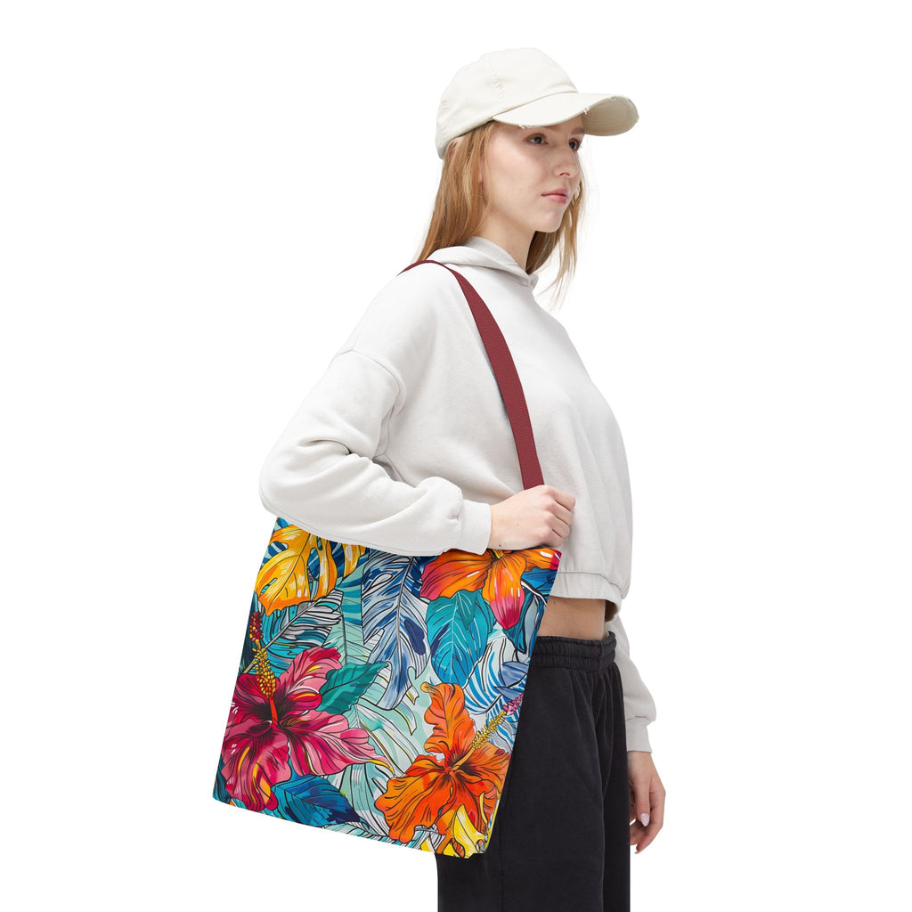 Monstera Hibiscus Tote Bag