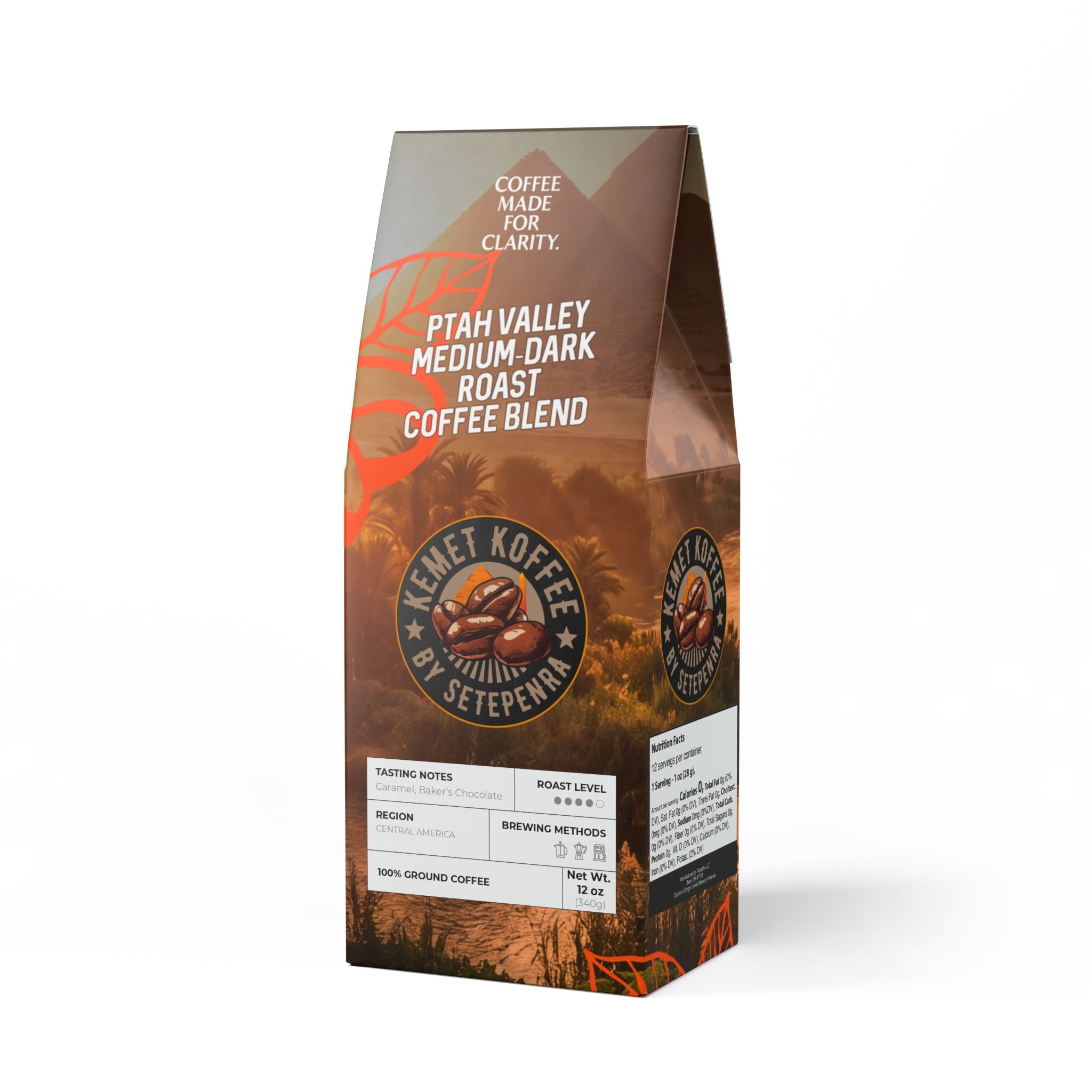 Kemet Koffee By Setepenra Ptah Valley Medium-Dark Roast Coffee Blend