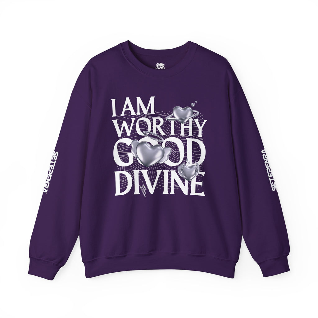 I AM WORTHY GOOD DIVINE Unisex Heavy Blend™ Crewneck Sweatshirt SETEPENRA Sweatshirt.