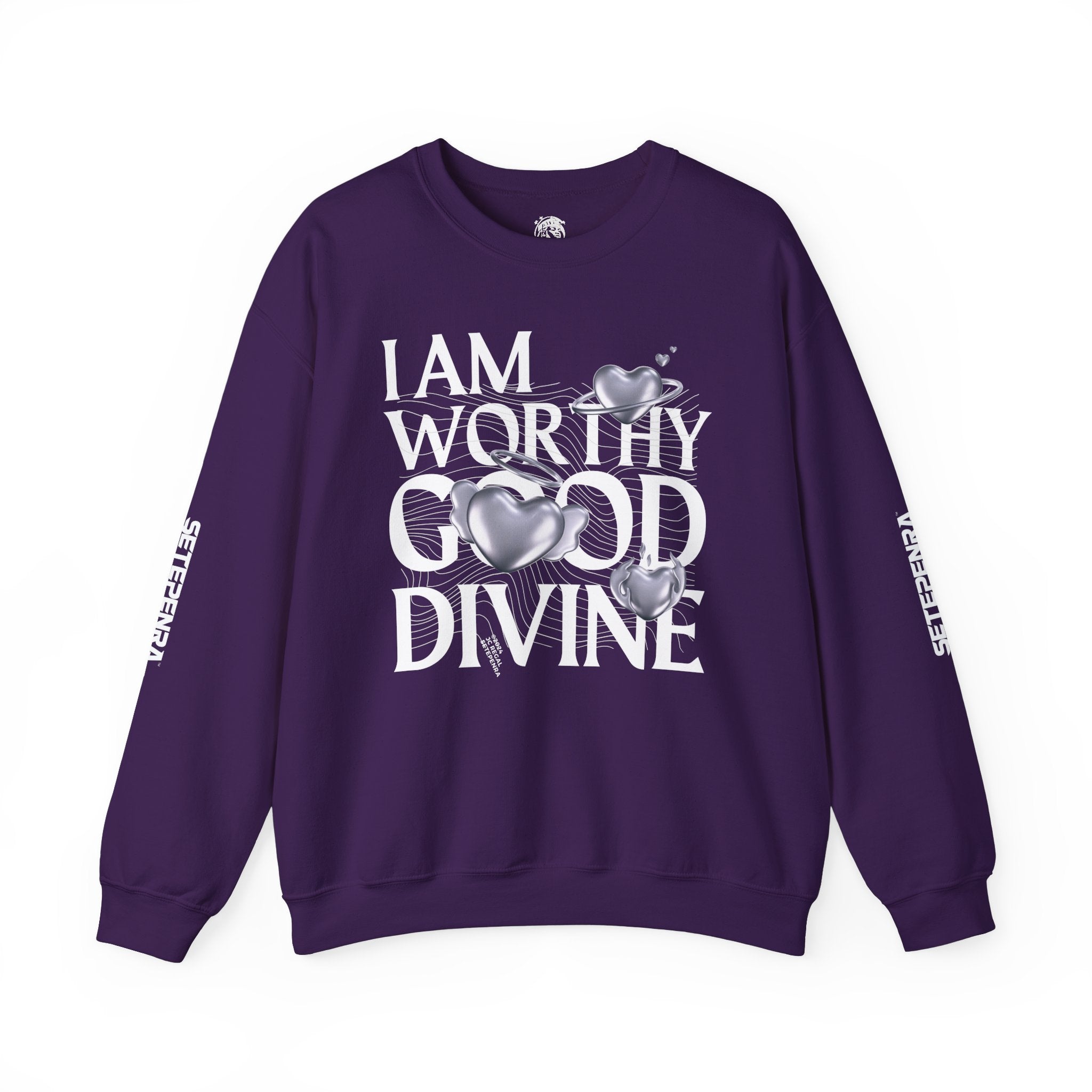 I AM WORTHY GOOD DIVINE Unisex Heavy Blend™ Crewneck Sweatshirt SETEPENRA Sweatshirt.