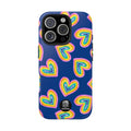 Rainbow Heart Tough Phone Case (For iPhone, Galaxy & More) - Dark Blue