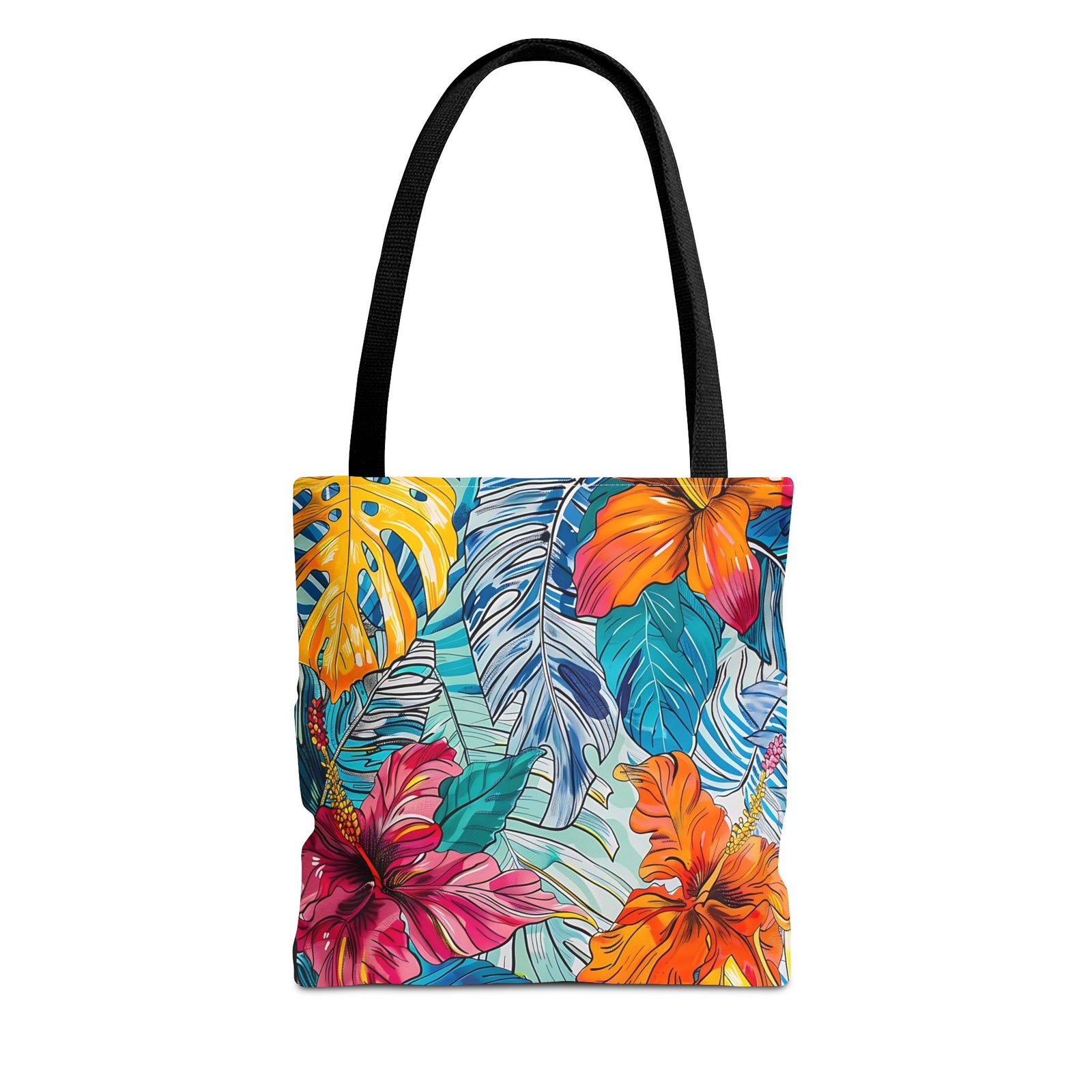 Monstera Hibiscus Tote Bag SETEPENRA Bags.