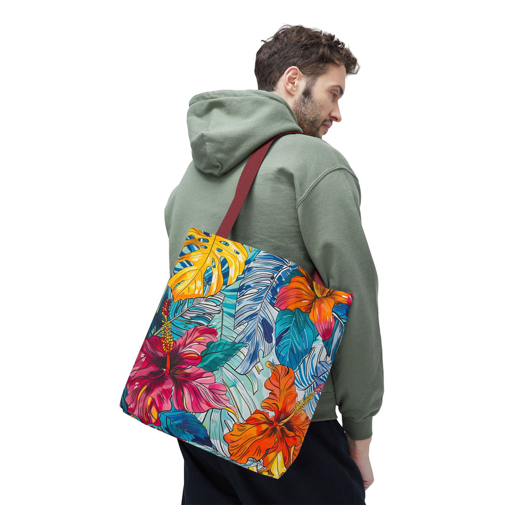 Monstera Hibiscus Tote Bag