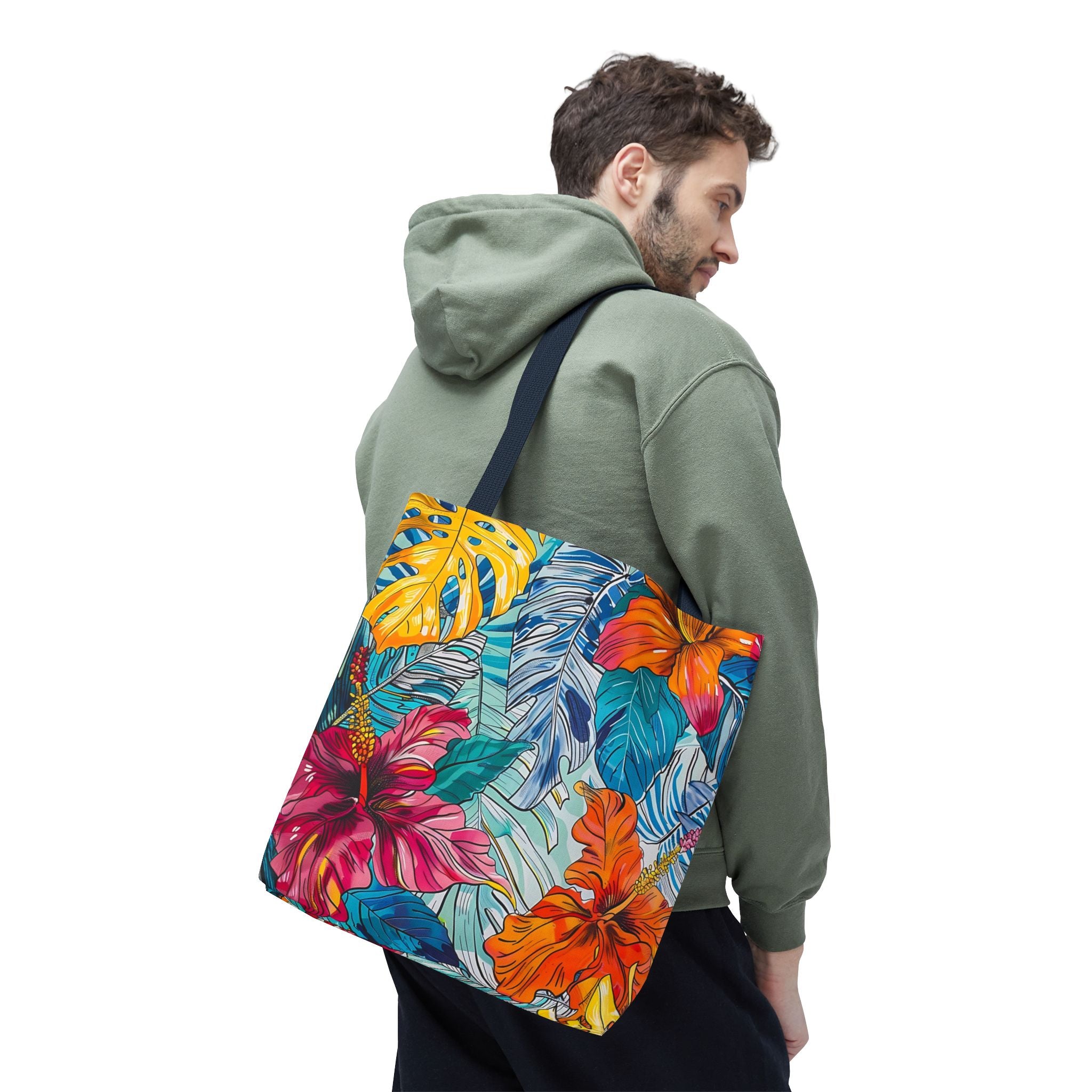Monstera Hibiscus Tote Bag