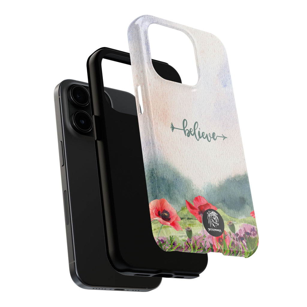 Believe Tough Phone Case (For iPhone, Galaxy & More) - Watercolor Flower