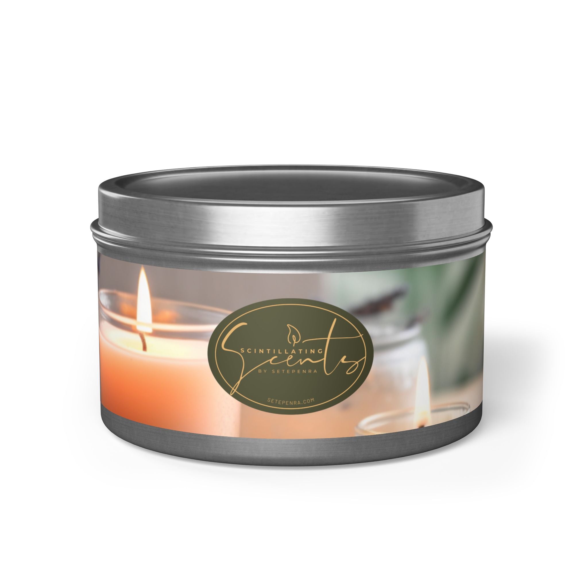 Scintillating Scents by SETEPENRA Tin Candles - Gold, Silver, Black (4oz, 8oz) SETEPENRA Home Decor.