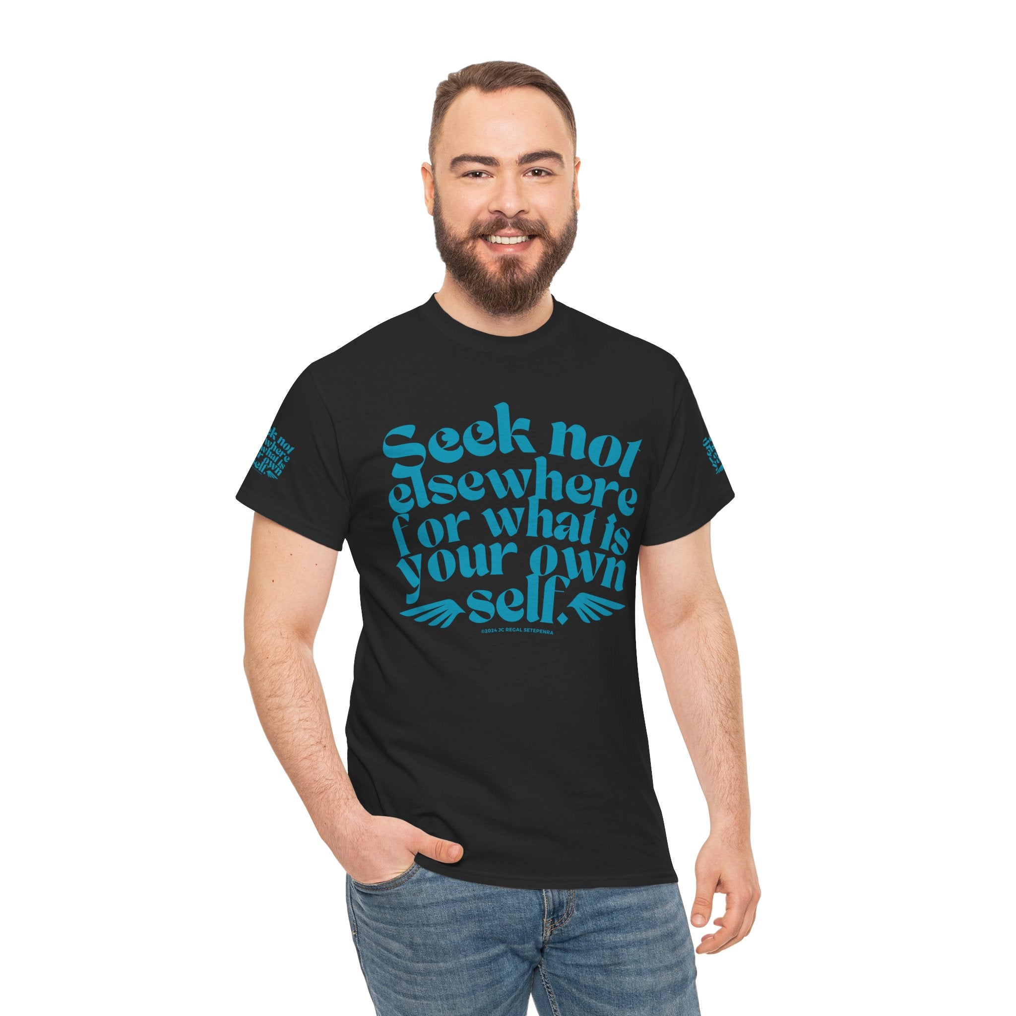Seek Not Elsewhere (Aqua Edition) Unisex Heavy Cotton Tee SETEPENRA T-Shirt.