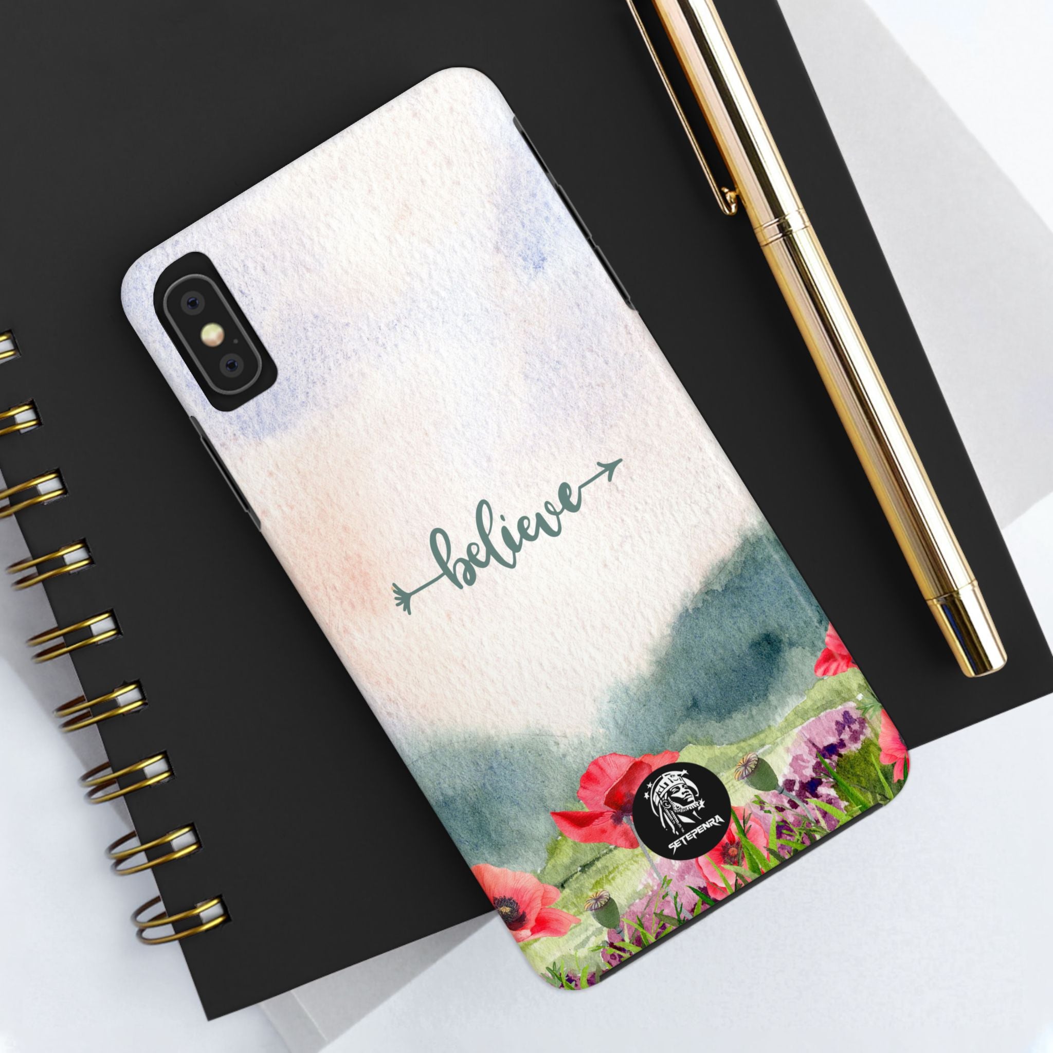 Believe Tough Phone Case (For iPhone, Galaxy & More) - Watercolor Flower