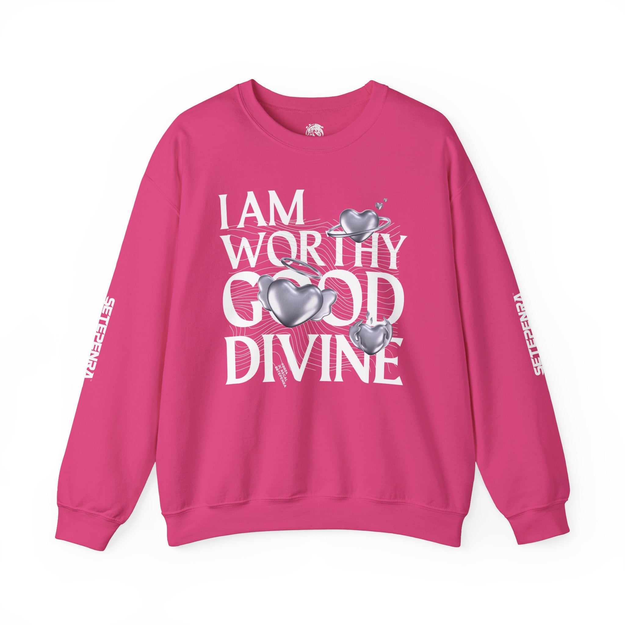 I AM WORTHY GOOD DIVINE Unisex Heavy Blend™ Crewneck Sweatshirt SETEPENRA Sweatshirt.
