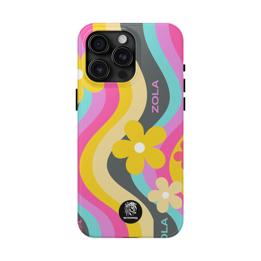 Zola Tough Phone Case (For iPhone, Galaxy & More) - Dark Grey Wave