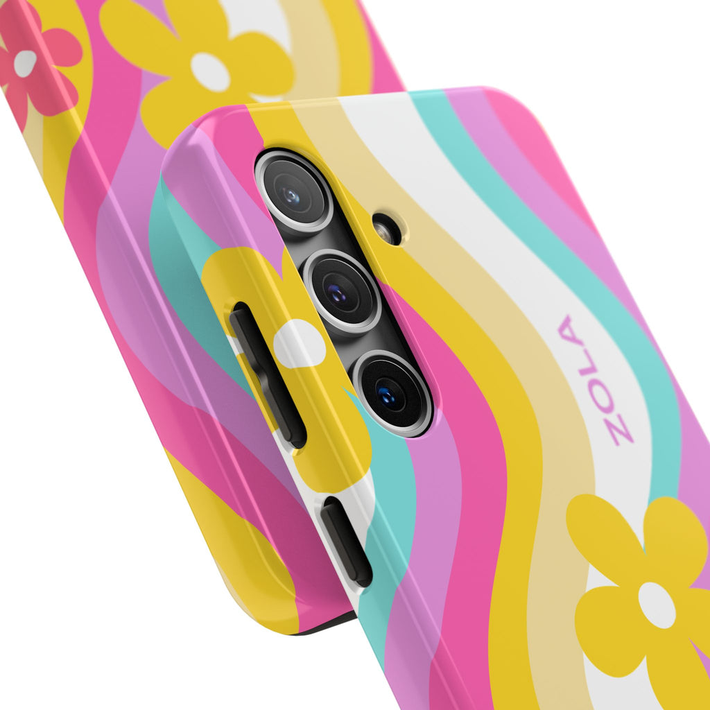 Zola Tough Phone Case (For iPhone, Galaxy & More) - White Wave
