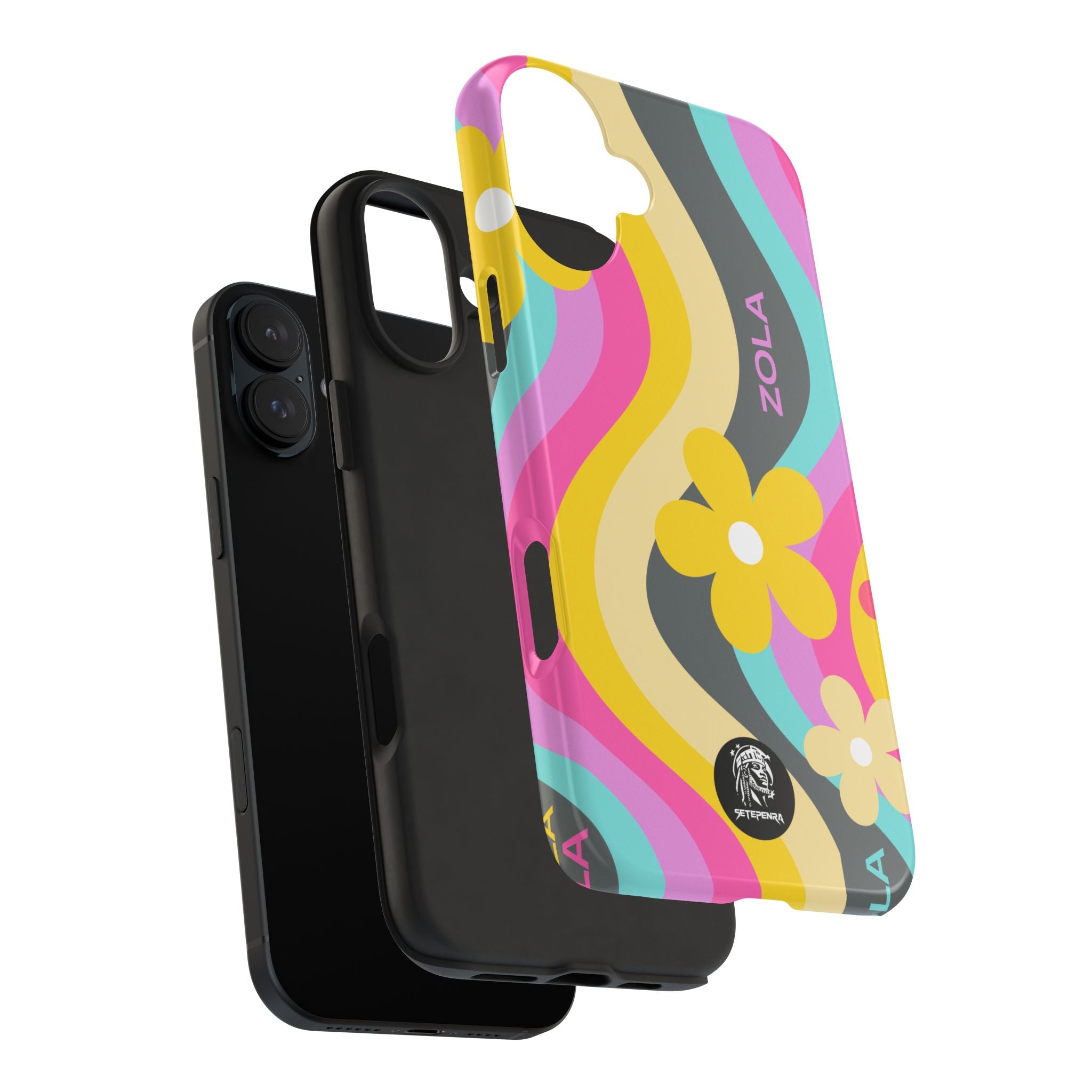 Zola Tough Phone Case (For iPhone, Galaxy & More) - Dark Grey Wave