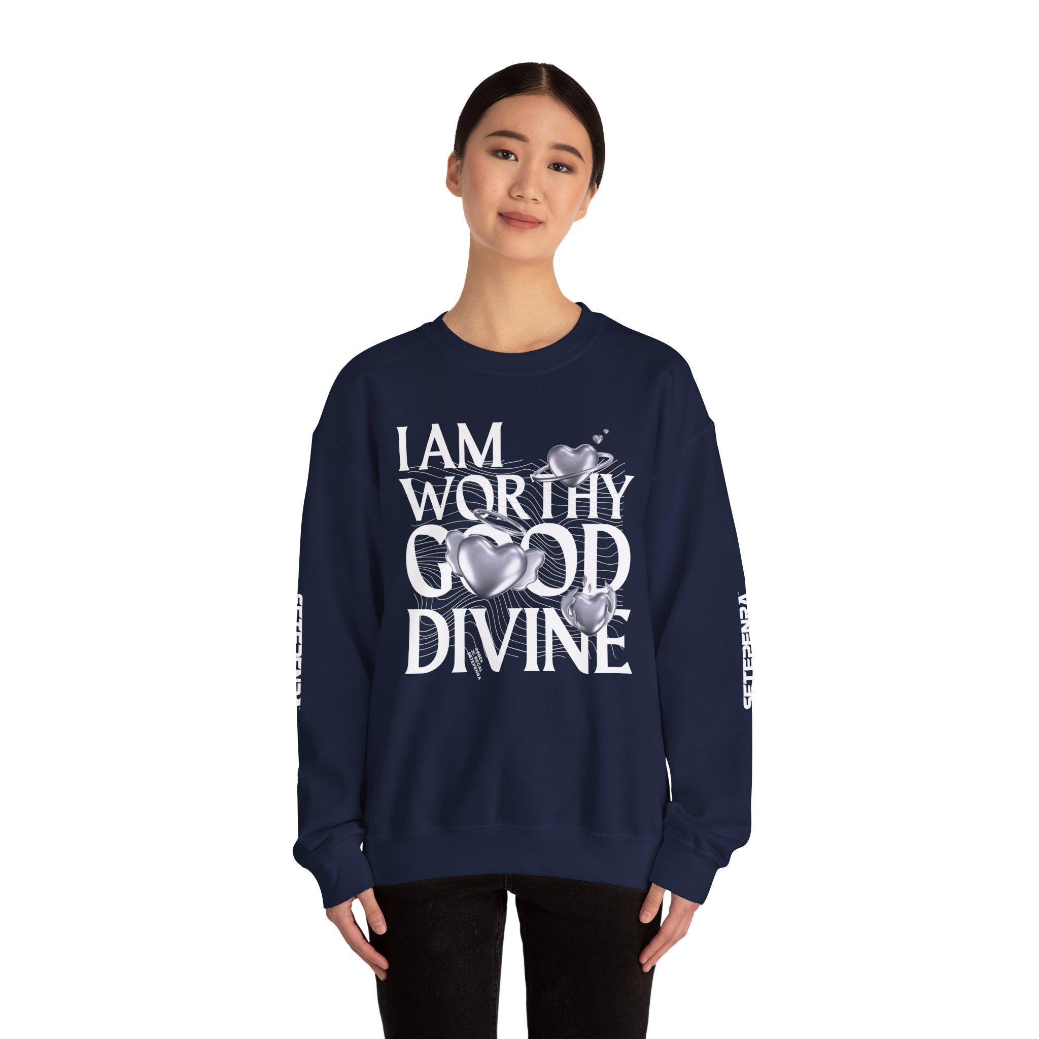 I AM WORTHY GOOD DIVINE Unisex Heavy Blend™ Crewneck Sweatshirt