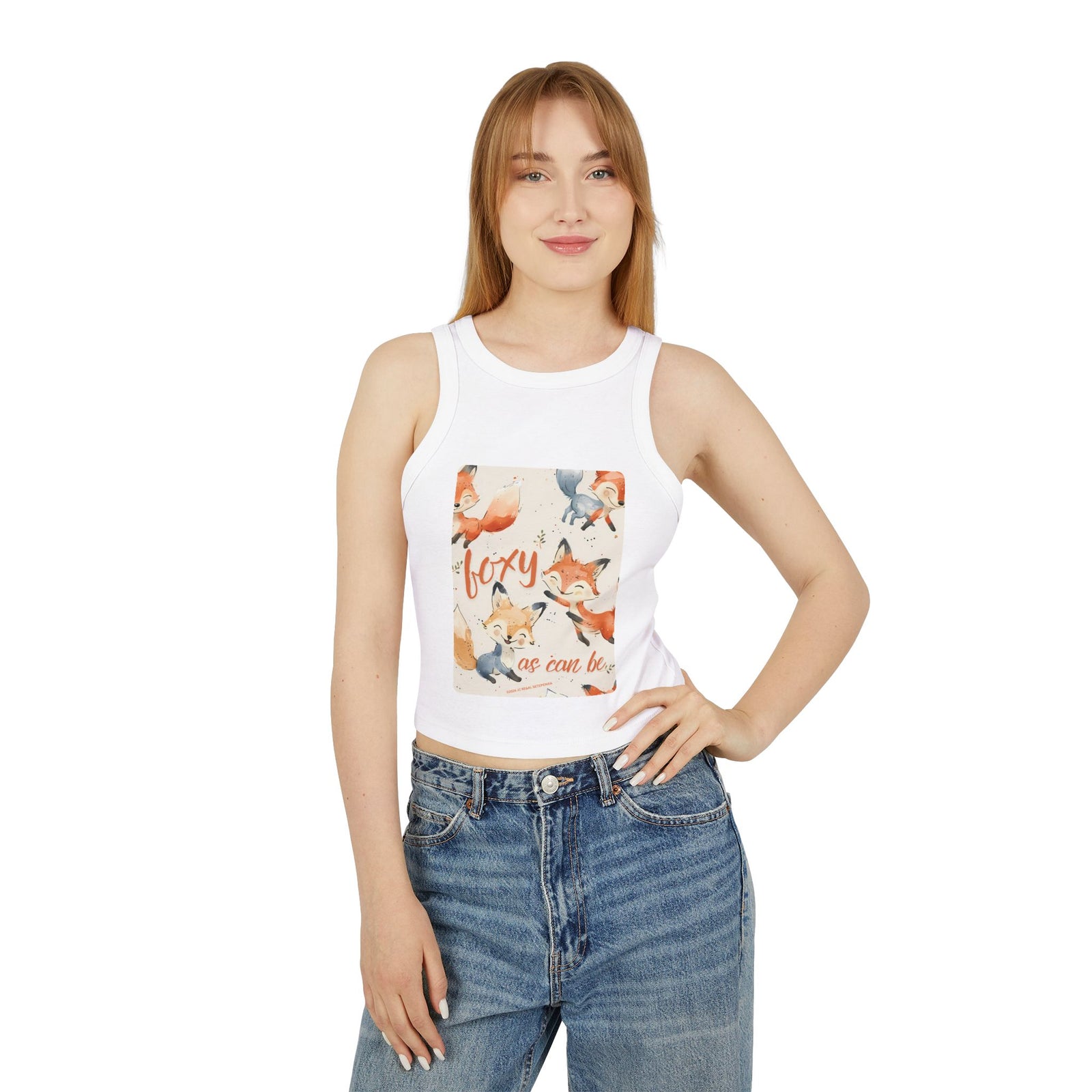 Foxy As Can Be Women's Micro Rib Racer Tank Top SETEPENRA Tank Top.