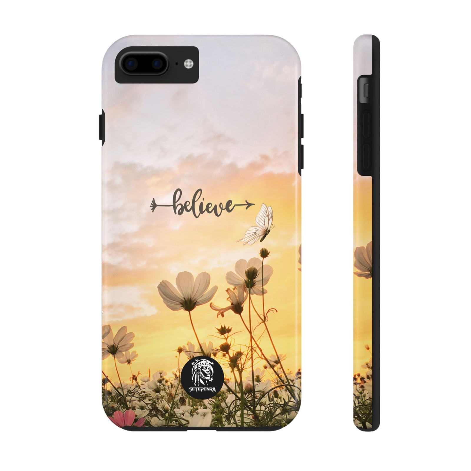 Believe Tough Phone Case (For iPhone, Galaxy & More) - Aesthetic Flower SETEPENRA Phone Case.