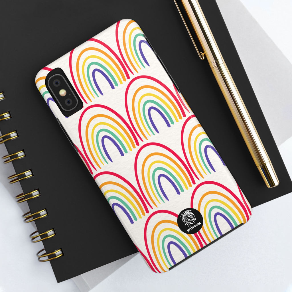 Retro Rainbow Tough Phone Case (For iPhone, Galaxy & More)