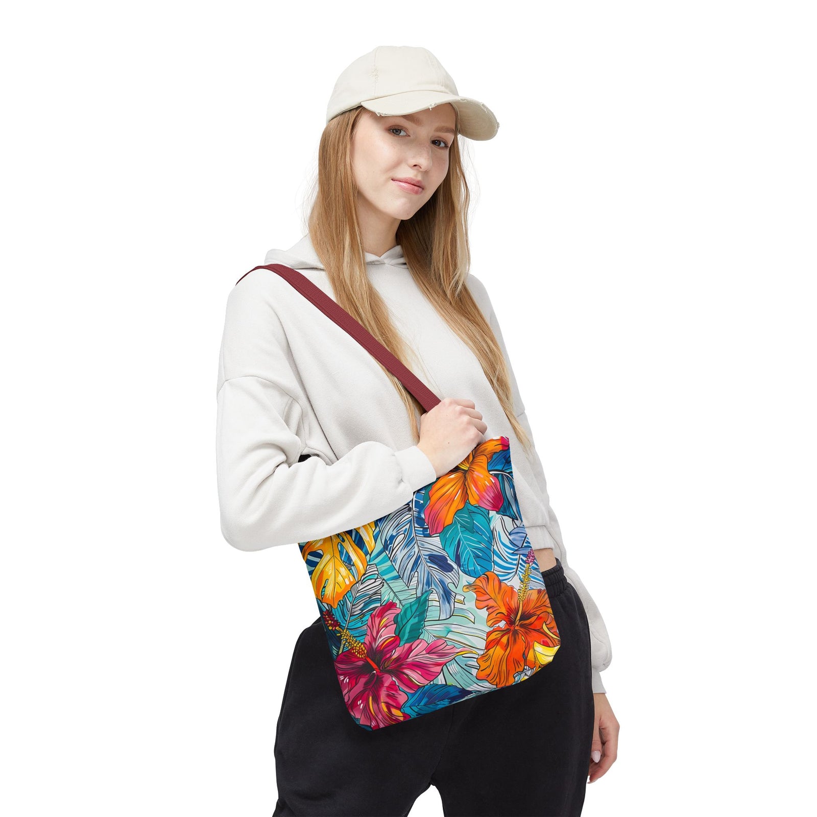 Monstera Hibiscus Tote Bag SETEPENRA Bags.