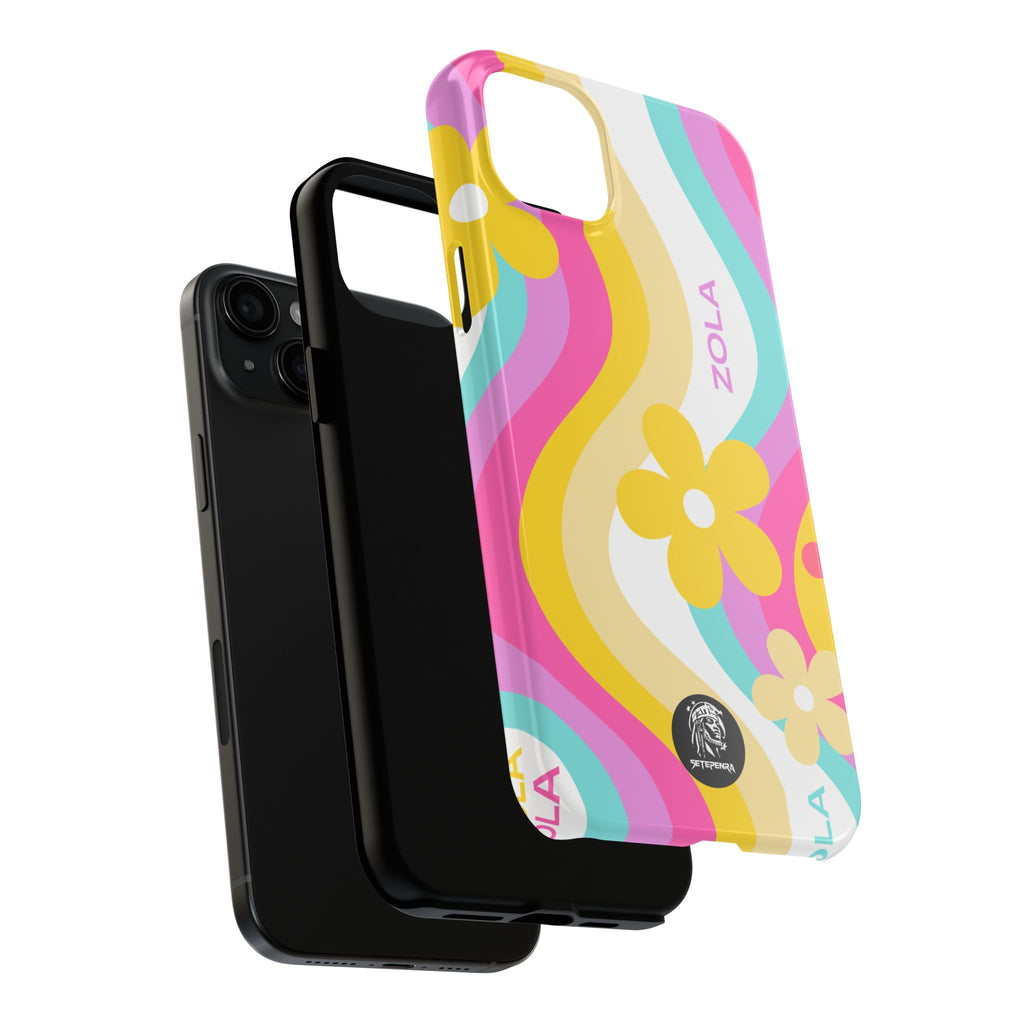 Zola Tough Phone Case (For iPhone, Galaxy & More) - White Wave