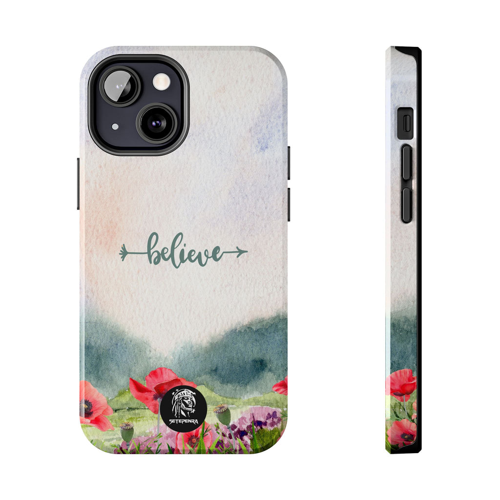 Believe Tough Phone Case (For iPhone, Galaxy & More) - Watercolor Flower SETEPENRA Phone Case.
