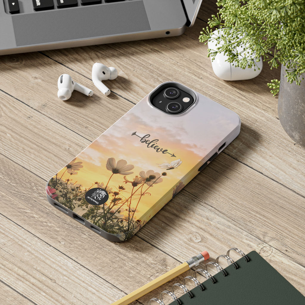 Believe Tough Phone Case (For iPhone, Galaxy & More) - Aesthetic Flower