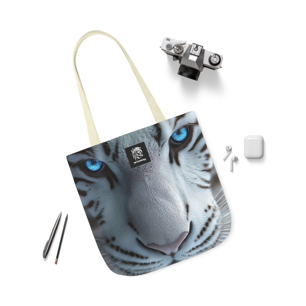Primal Power Canvas Tote Bag, 5-Color Straps - White Tiger (2nd Edition)