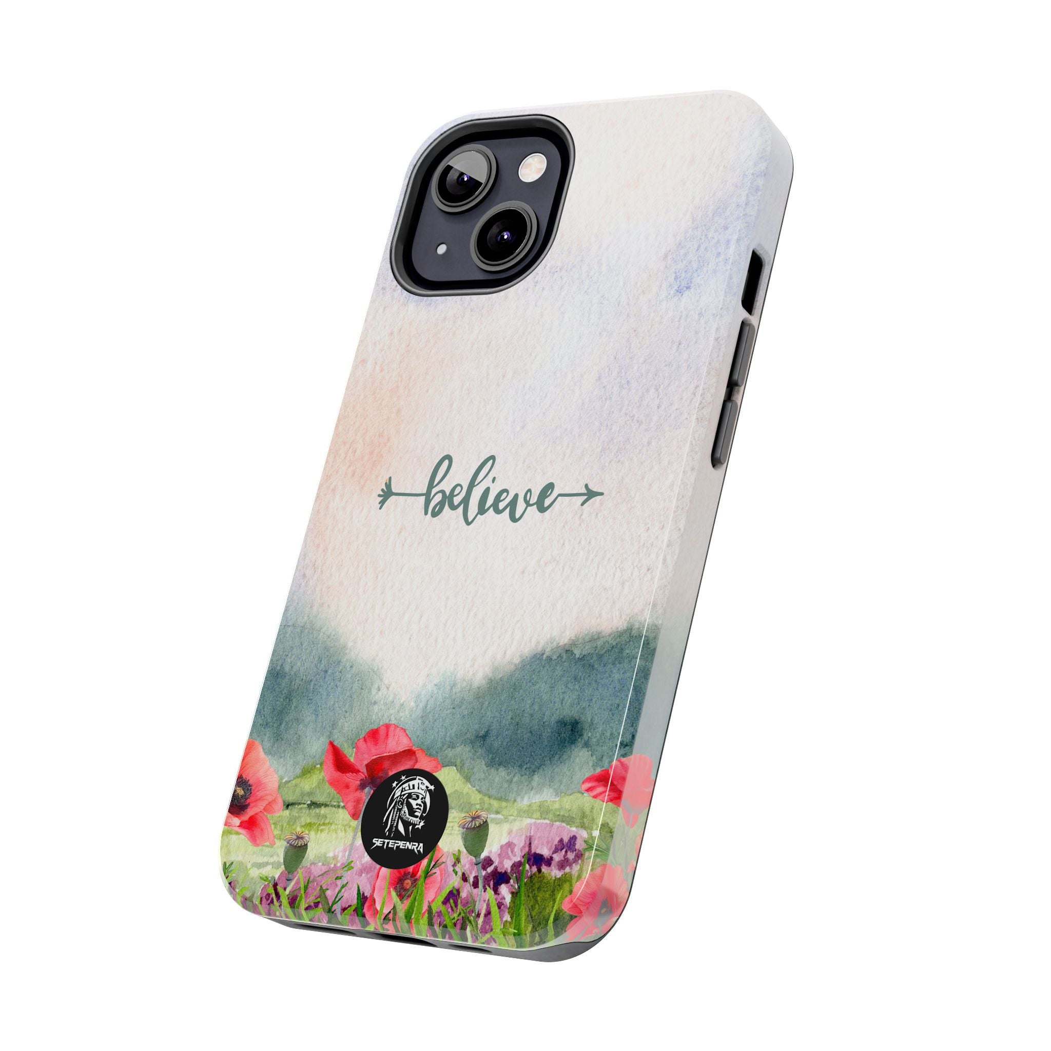 Believe Tough Phone Case (For iPhone, Galaxy & More) - Watercolor Flower