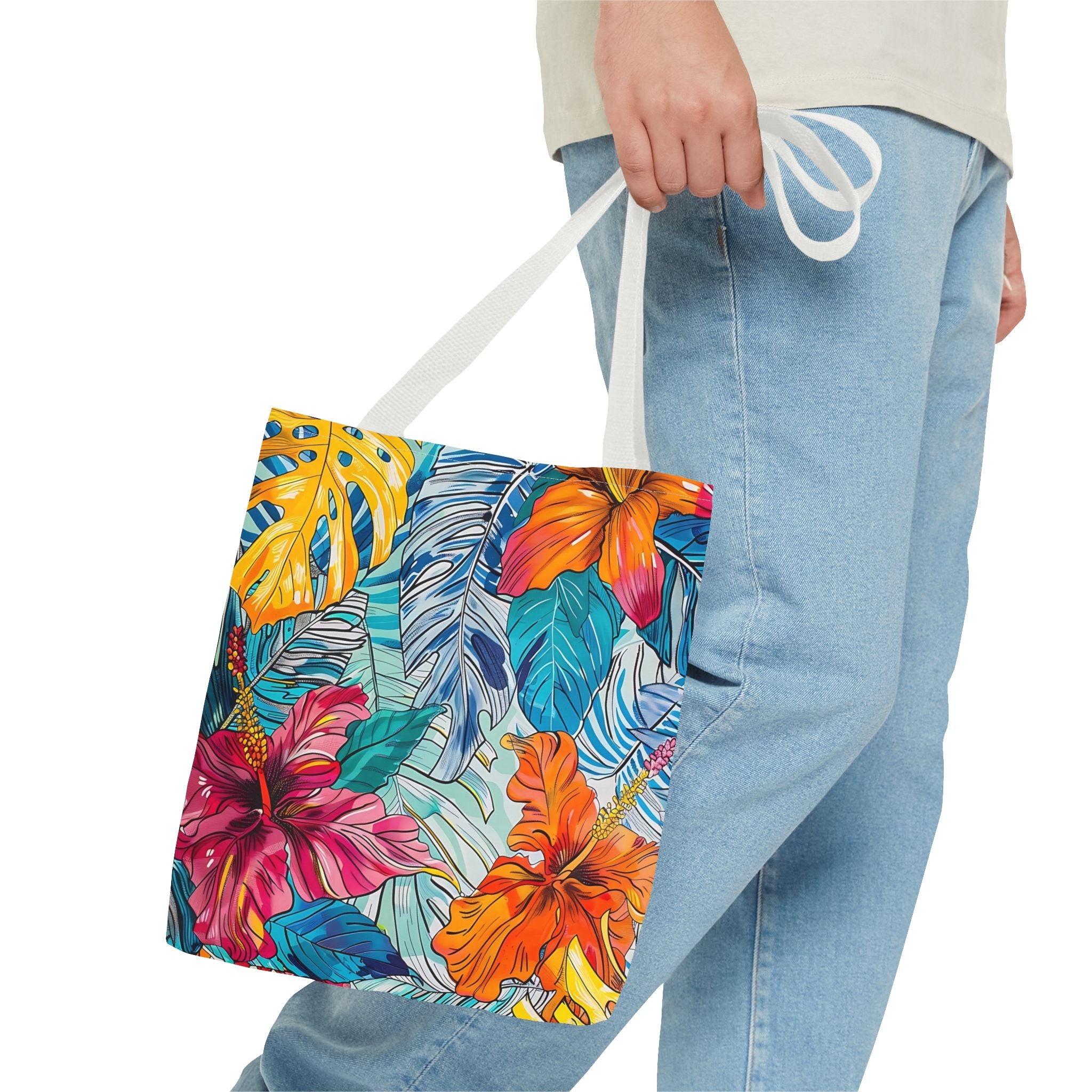 Monstera Hibiscus Tote Bag