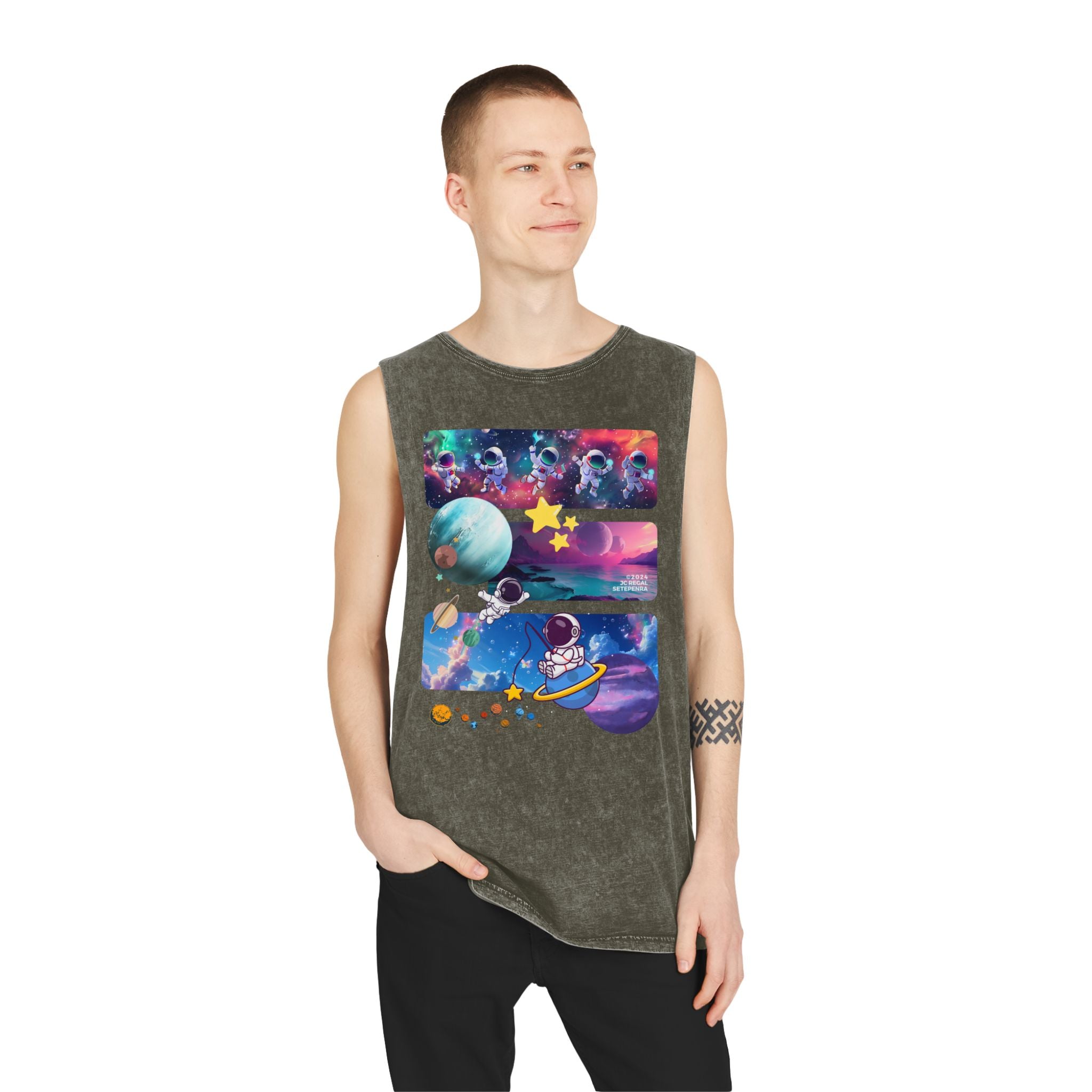 Astro Cosmo Unisex Stonewash Tank Top SETEPENRA Tank Top.