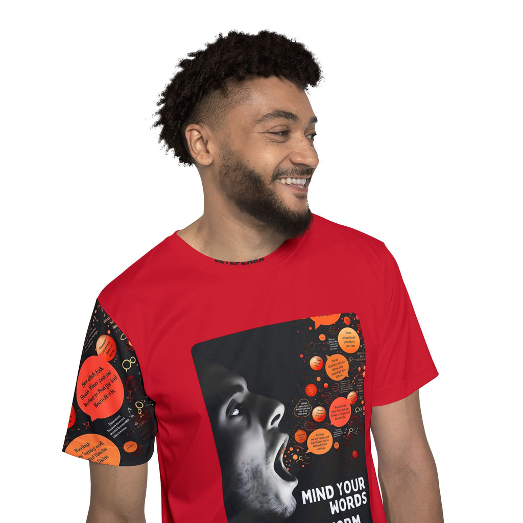 Mind Your Words Men's Sports Jersey (Dark Red) SETEPENRA All Over Prints.