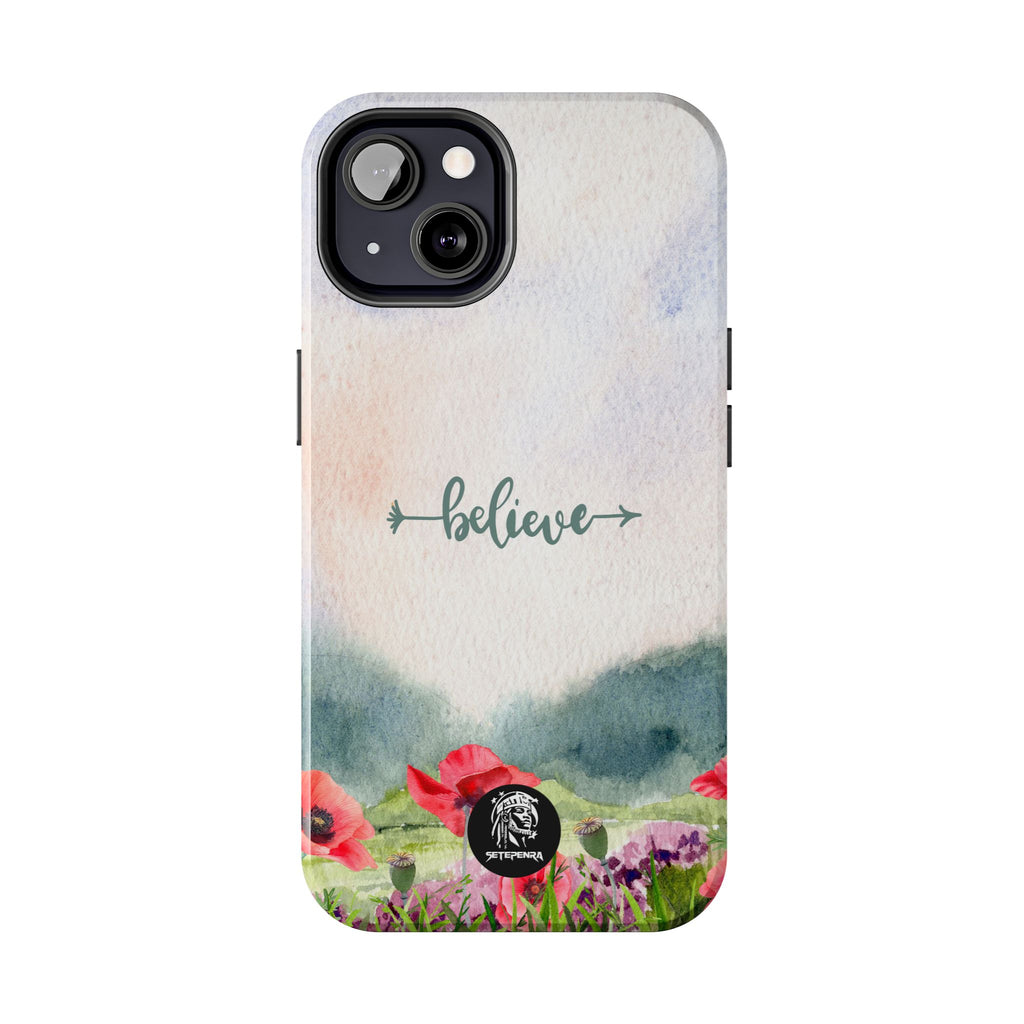 Believe Tough Phone Case (For iPhone, Galaxy & More) - Watercolor Flower