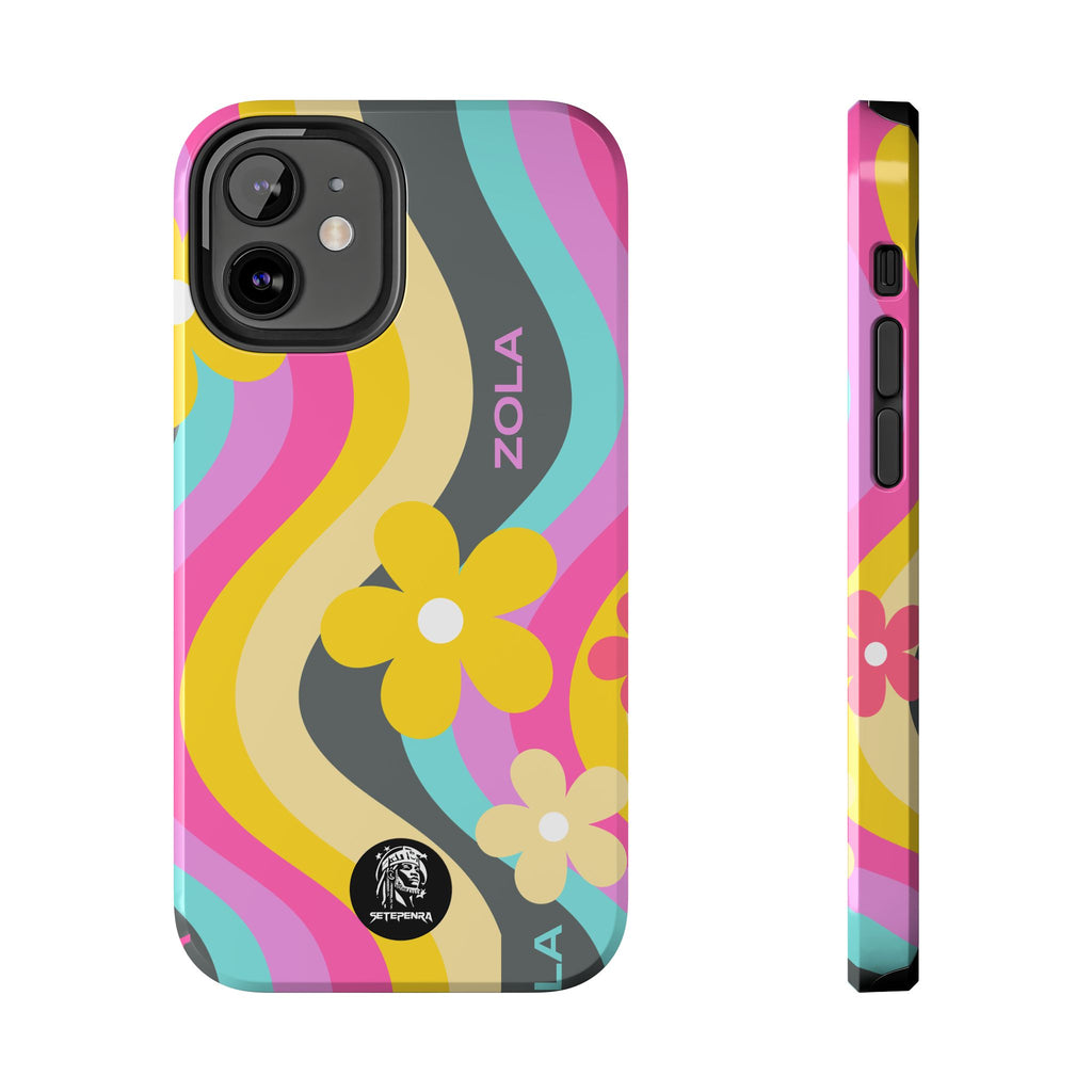 Zola Tough Phone Case (For iPhone, Galaxy & More) - Dark Grey Wave SETEPENRA Phone Case.